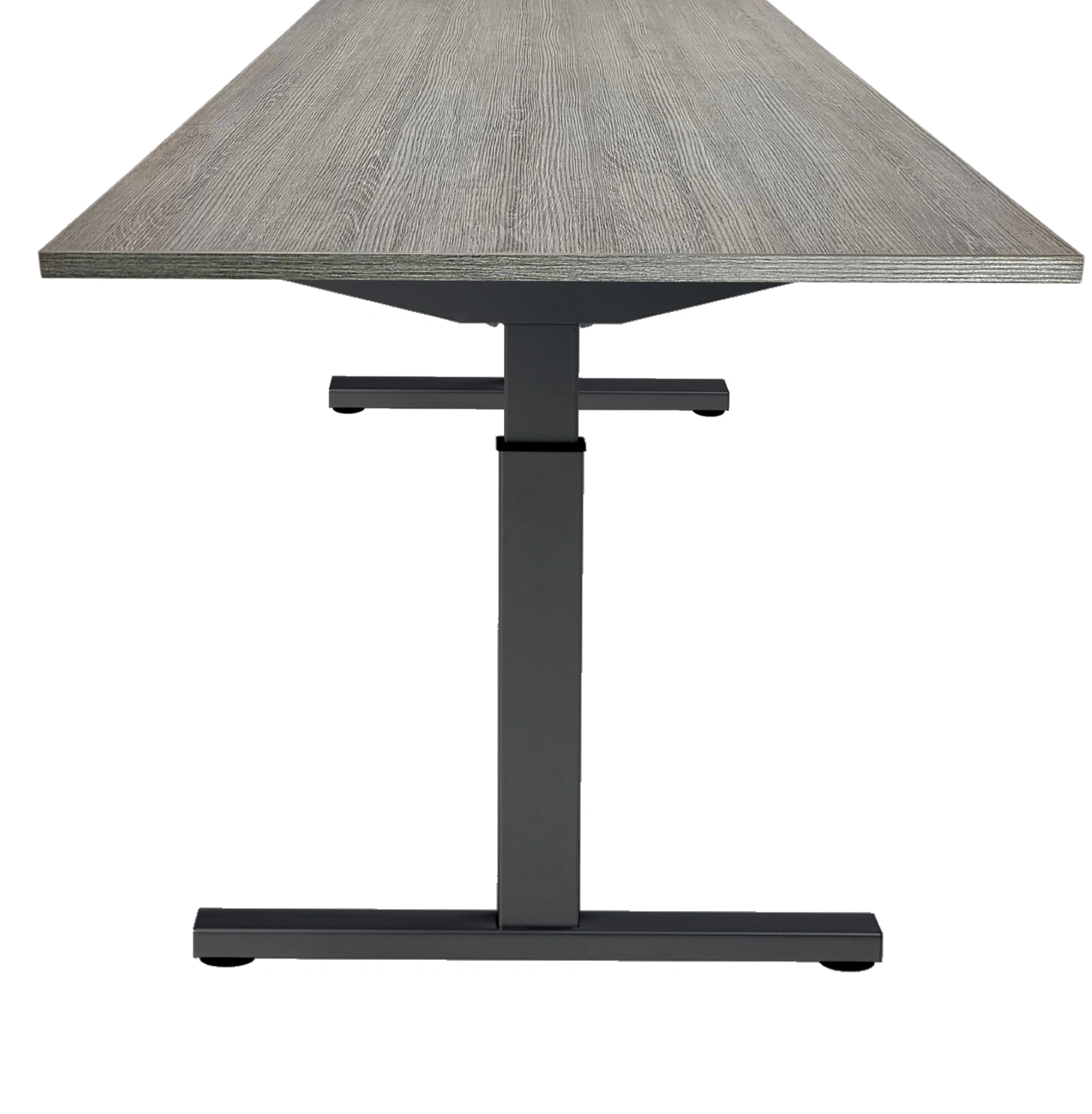 Vamo T-poot Vergadertafel recht 160x80cm Zwart Bruin eiken