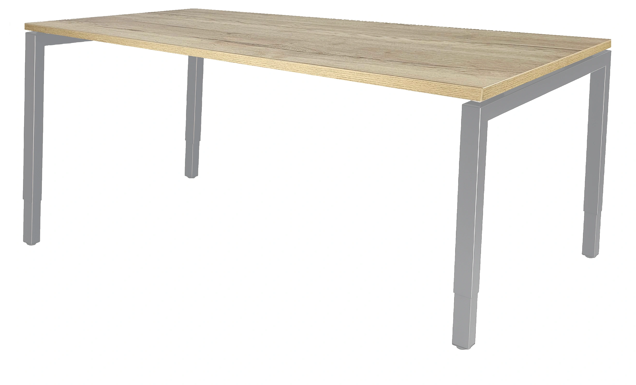 Verstelbaar Bureau Vida 4-poots 180x80cm Aluminium Natuur eiken