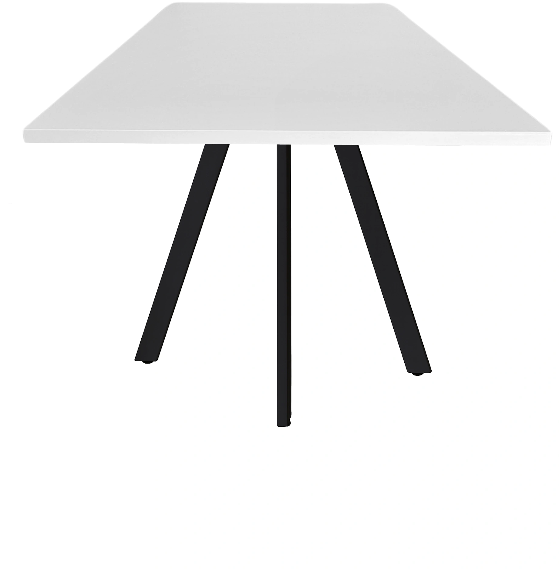 Spinpoot Vergadertafel recht 180x80cm Zwart Wit