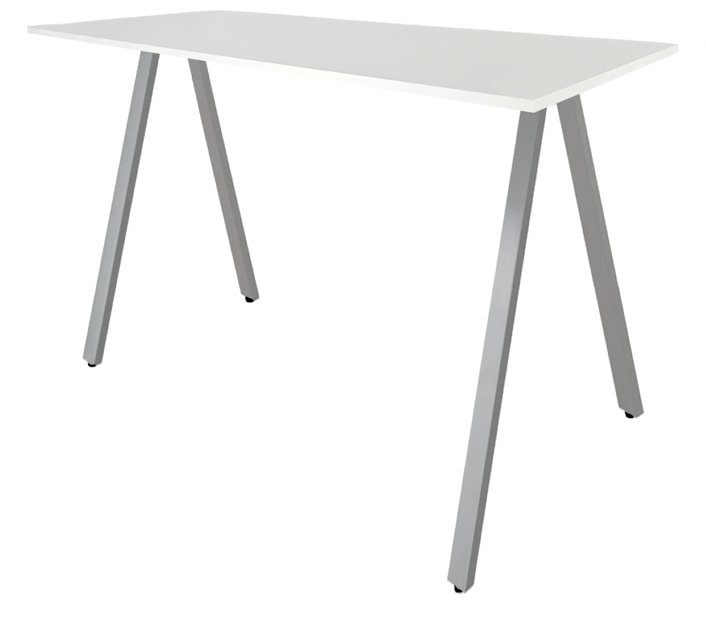 V-poot Hoge tafel recht 120x80cm Aluminium Wit