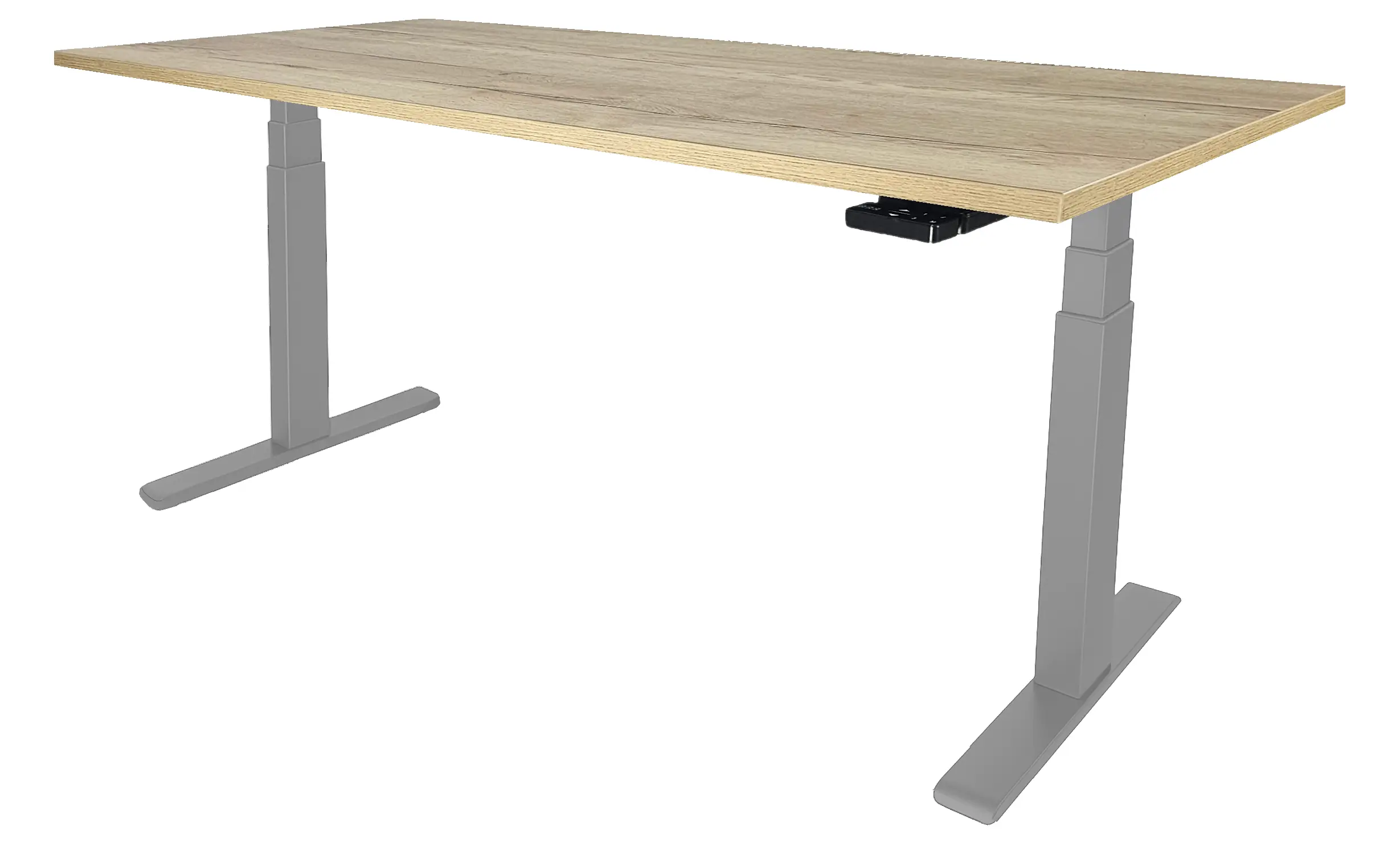 Zit-Sta Bureau Elektrisch 'Deluxe' NPR-1813 200x80cm Aluminium - Natuur eiken