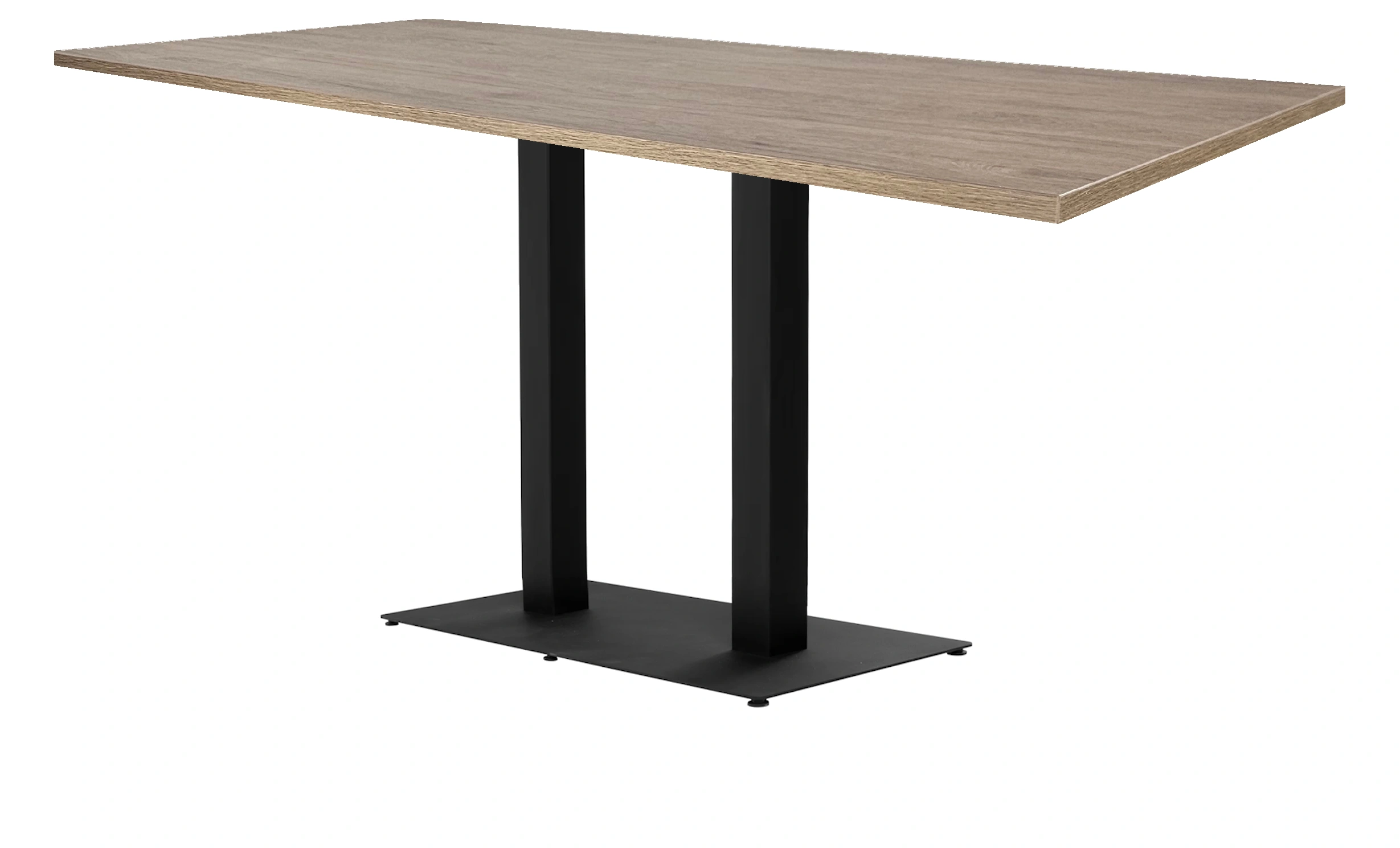 Kolompoot  Vergadertafel recht 120x80cm Zwart Hickory Noten