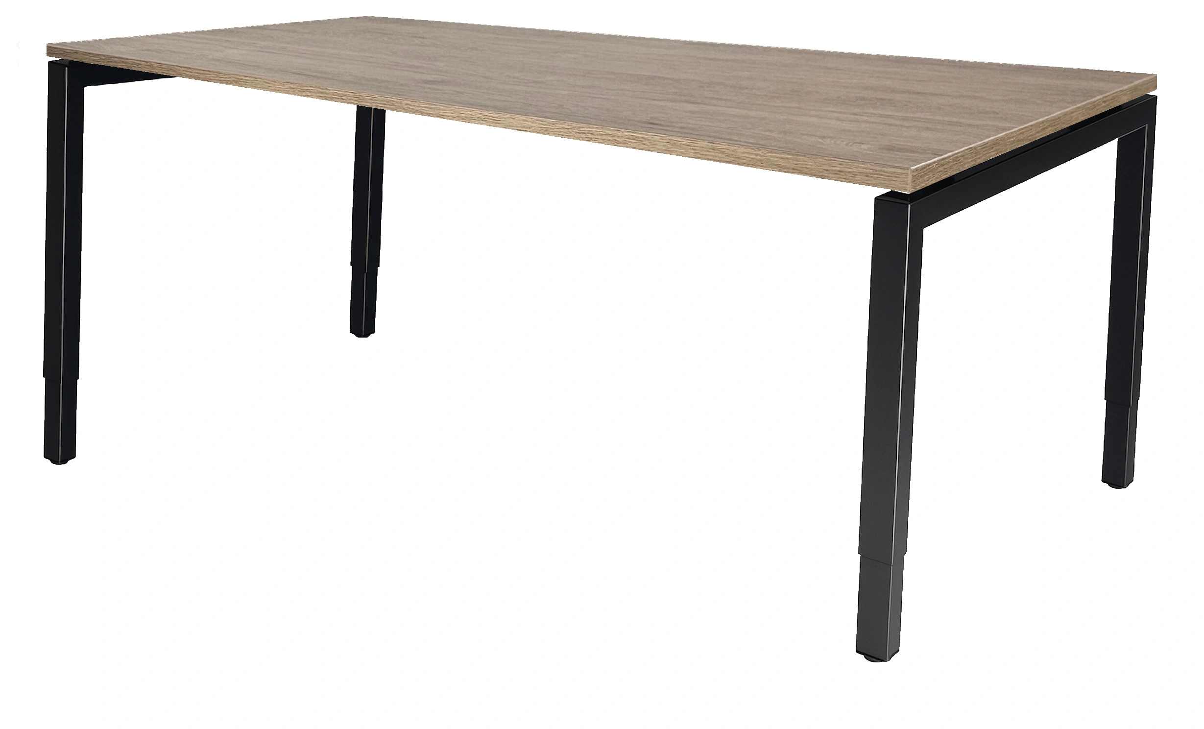 Vida 4-poots Vergadertafel recht 200x100cm Zwart Hickory Noten
