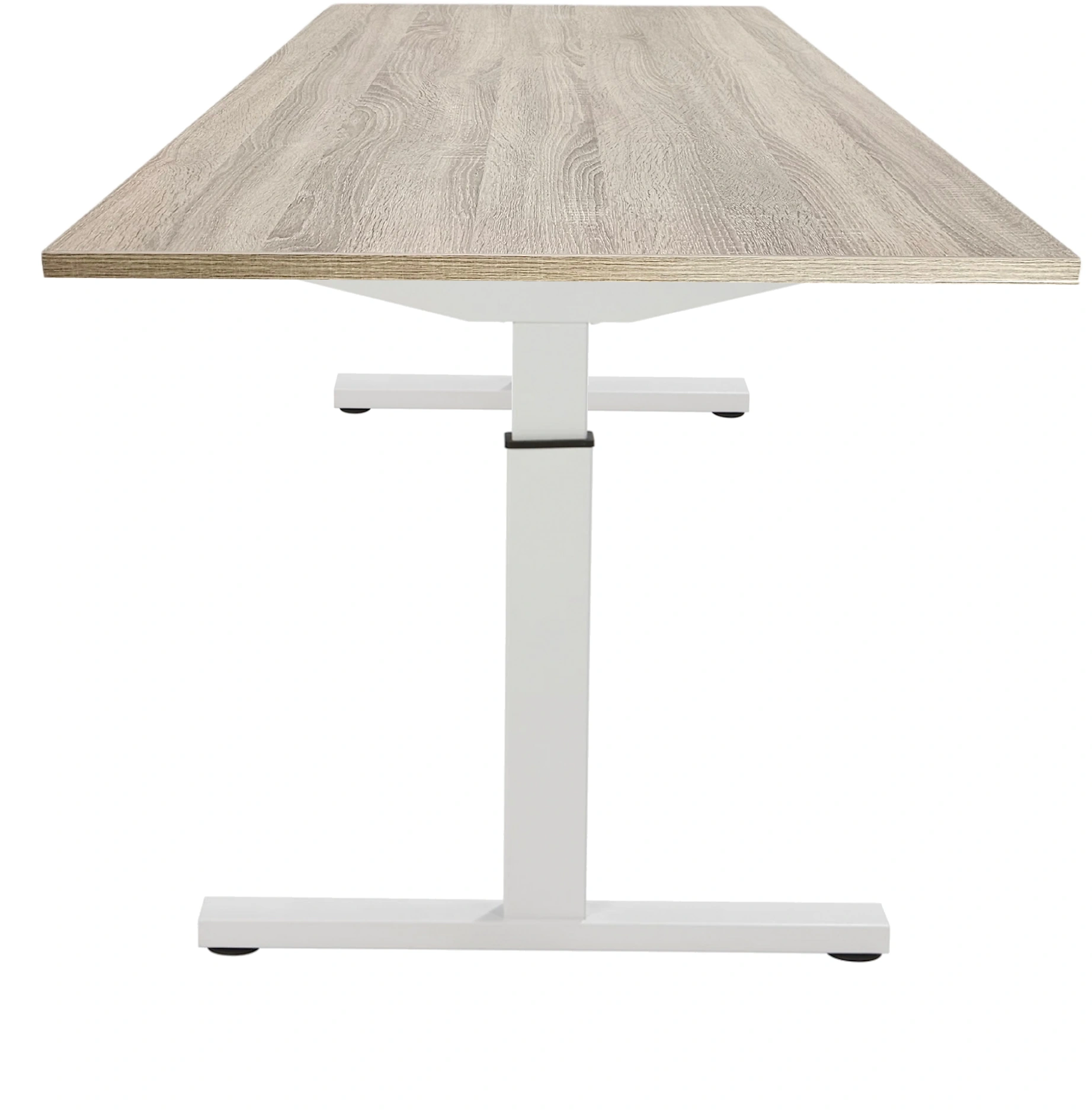 Verstelbaar Bureau Vamo T-poot 120x80cm Wit Midden eiken