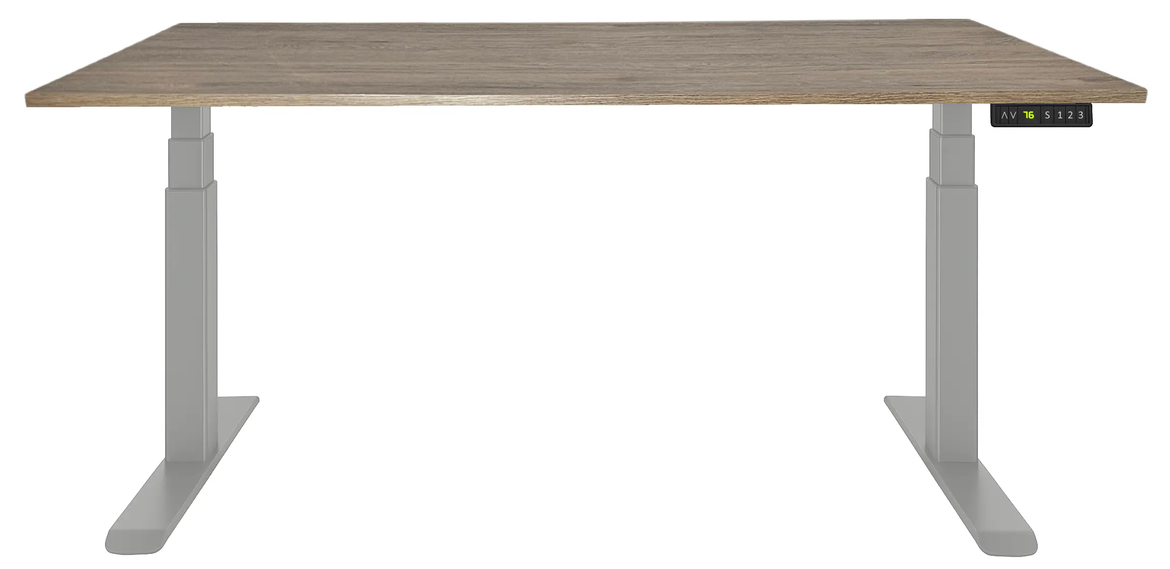 Zit-Sta Bureau Elektrisch 'Professional' EN-527 120x80cm Aluminium - Hickory Noten