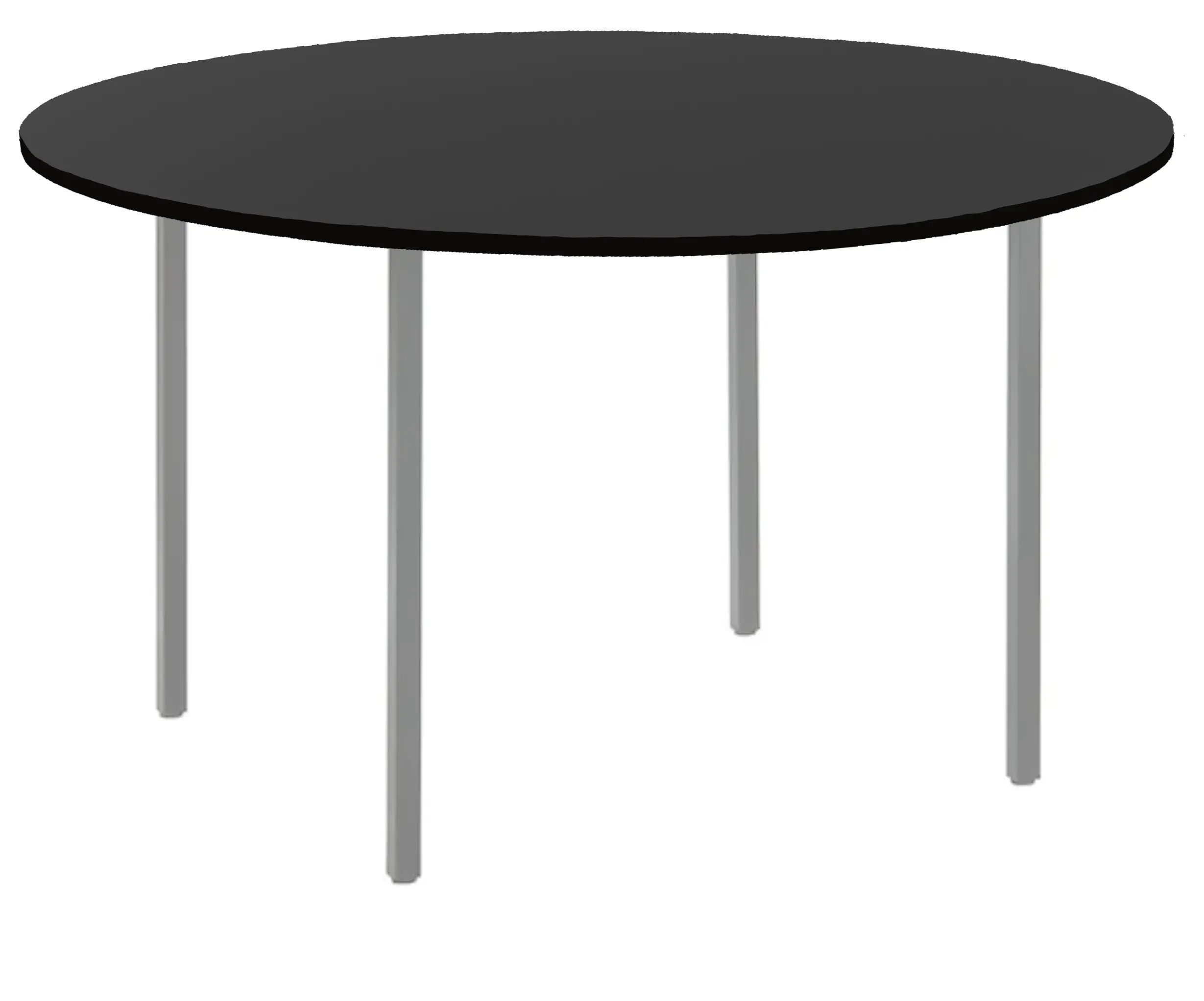 Vergadertafel rond Budget 4-poots Ø120cm Aluminium Zwart