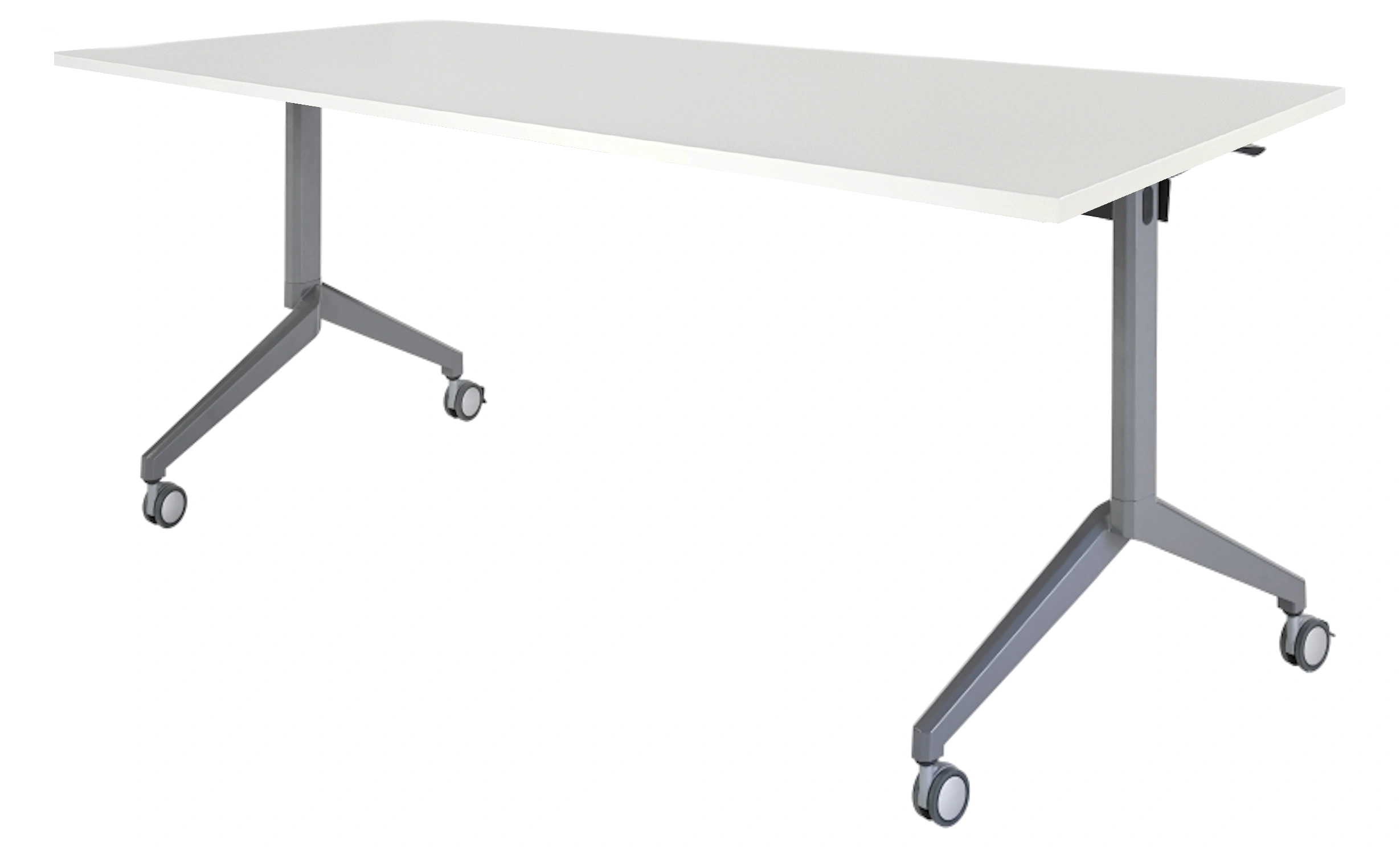 Inklapbare en verrijdbare Kantinetafel recht 120x80cm Aluminium Wit