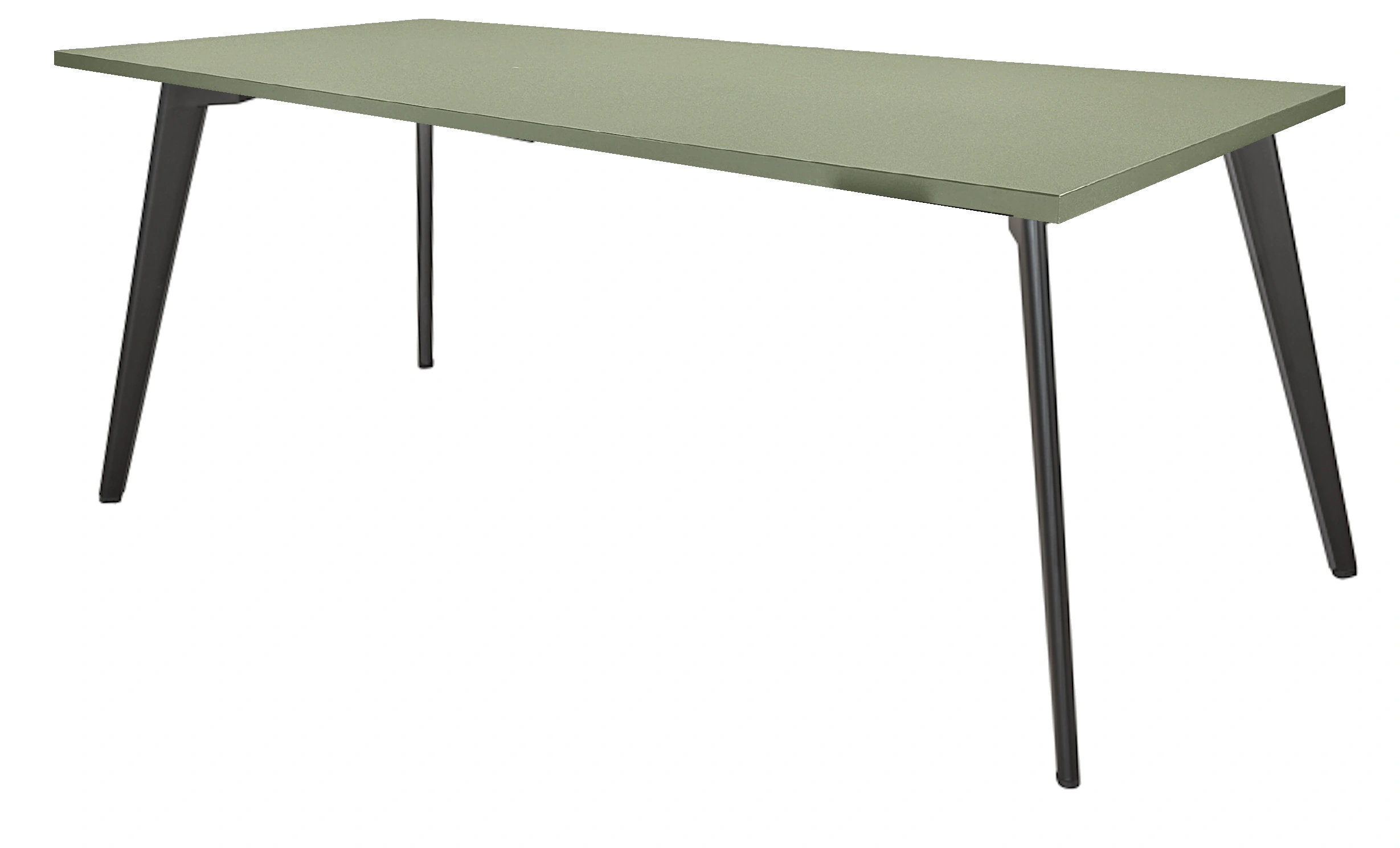 Real-poot Vergadertafel recht 200x100cm Zwart Pine