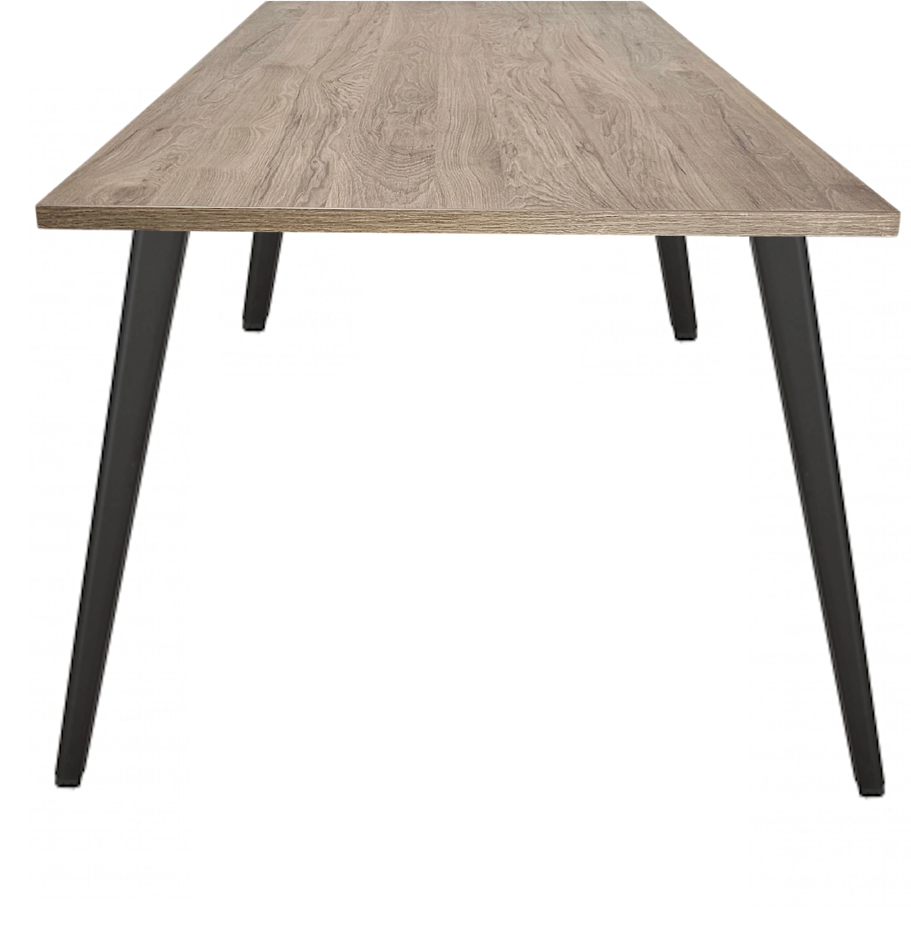 Real-poot Vergadertafel recht 200x100cm Zwart Hickory Noten