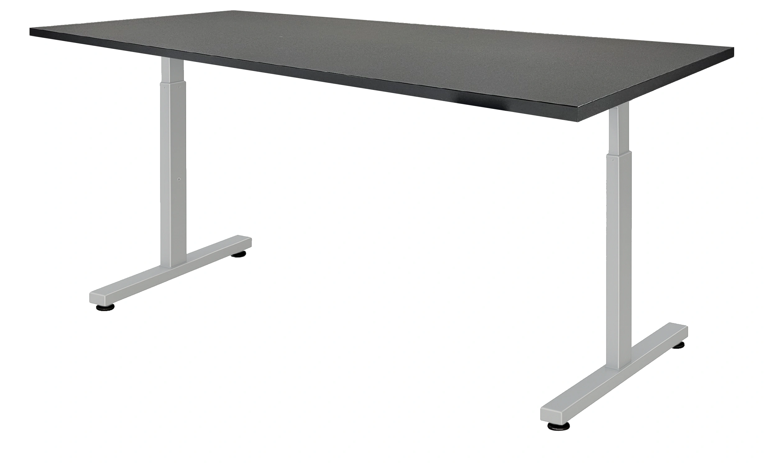 Verstelbaar Bureau Vamo T-poot 140x80cm Aluminium Zwart