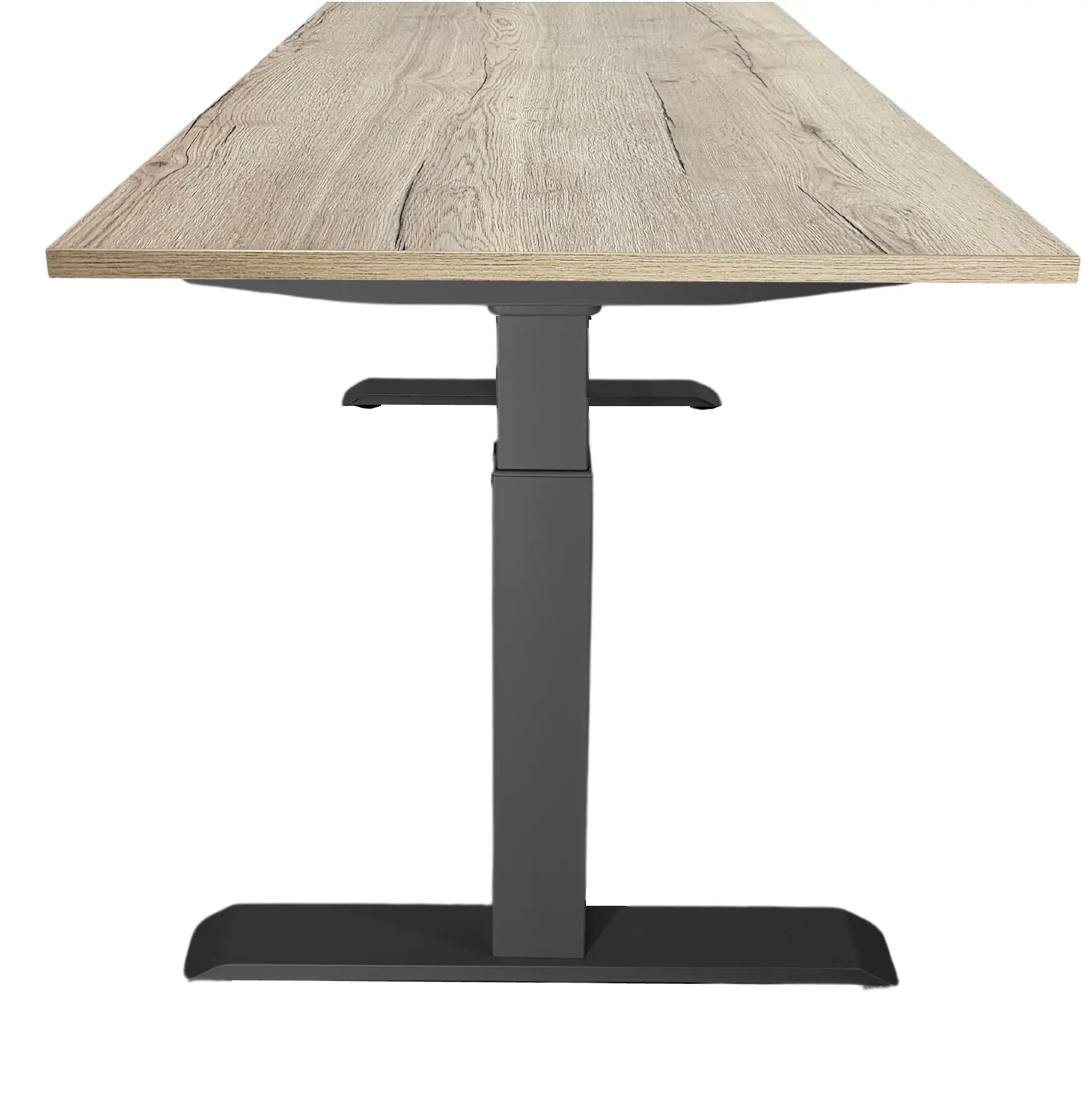 Zit-Sta Bureau Elektrisch 'Basic' 180x80cm Zwart - Natuur eiken