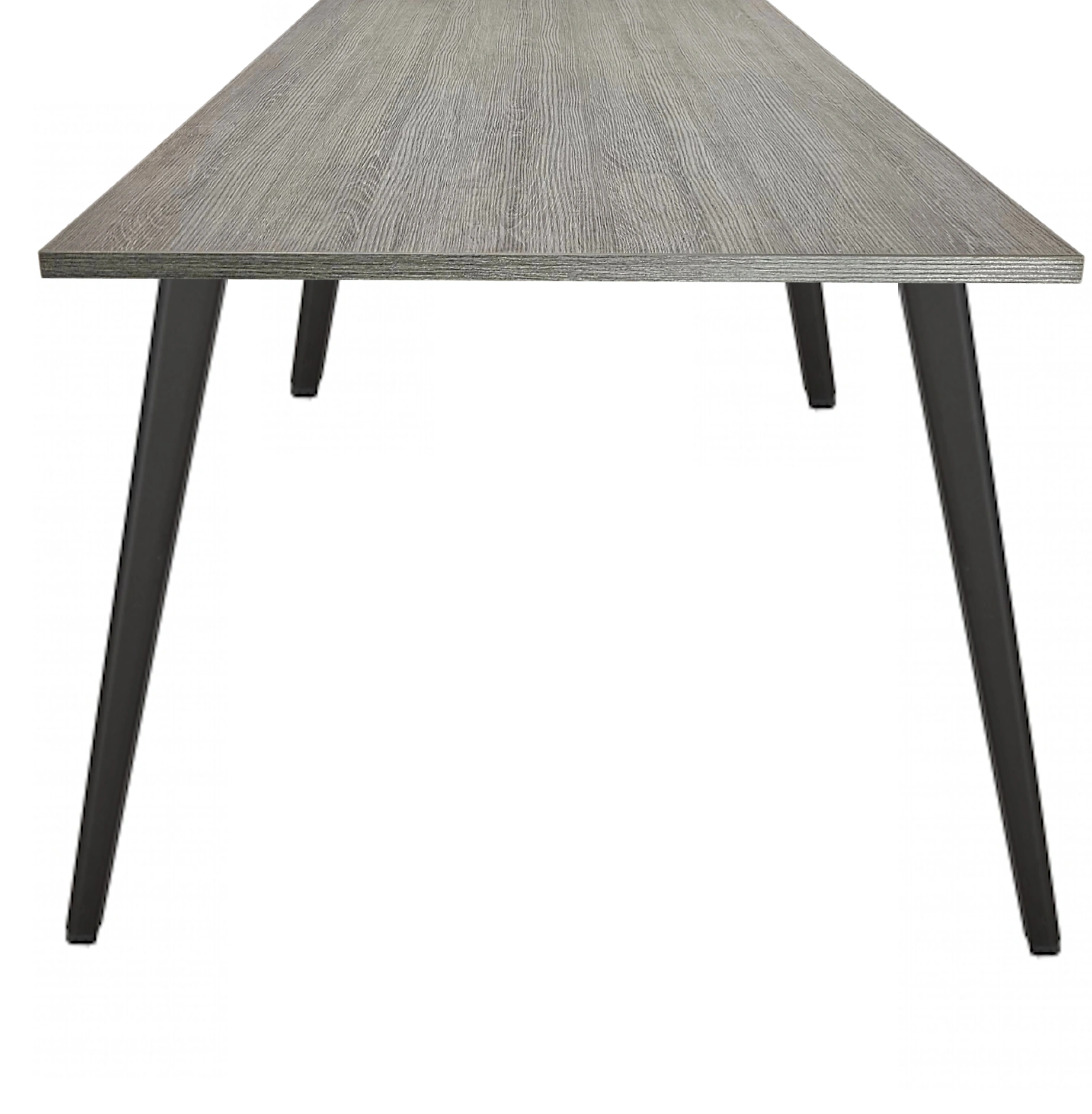 Real-poot Vergadertafel recht 140x80cm Zwart Bruin eiken