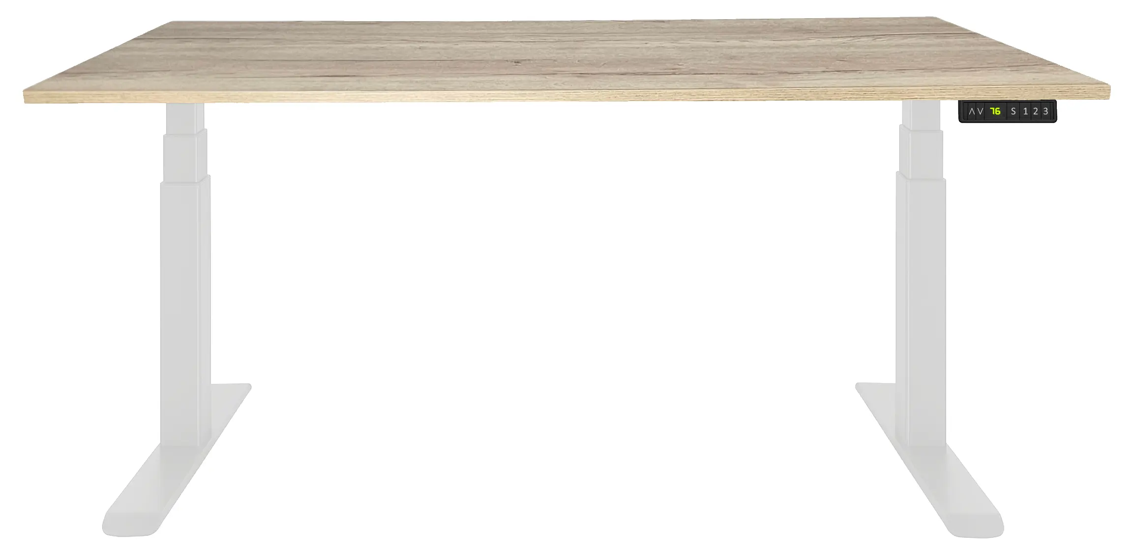 Zit-Sta Bureau Elektrisch 'Professional' EN-527 180x80cm Wit - Natuur eiken