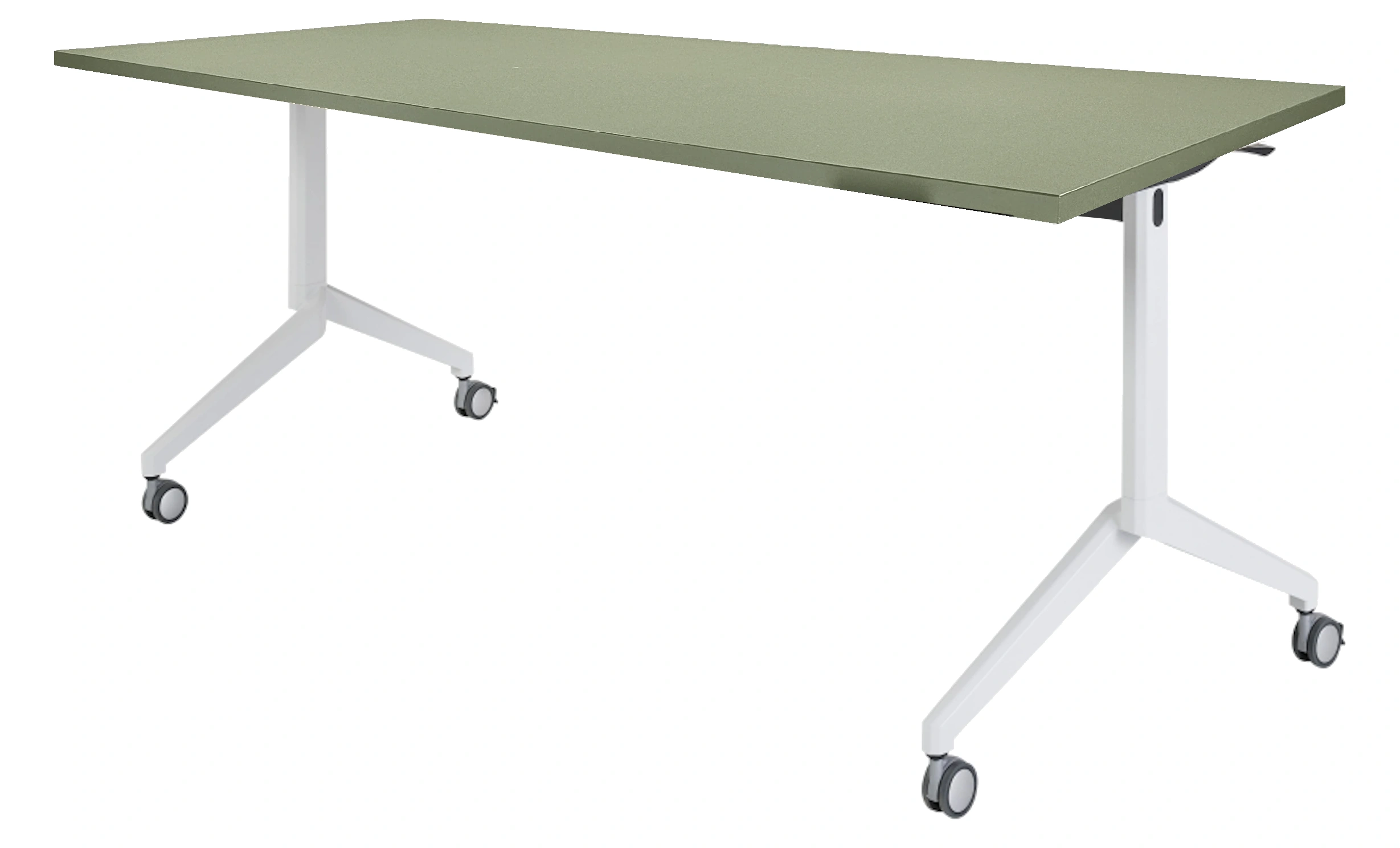 Inklapbare en verrijdbare Vergadertafel recht 180x80cm Wit Pine