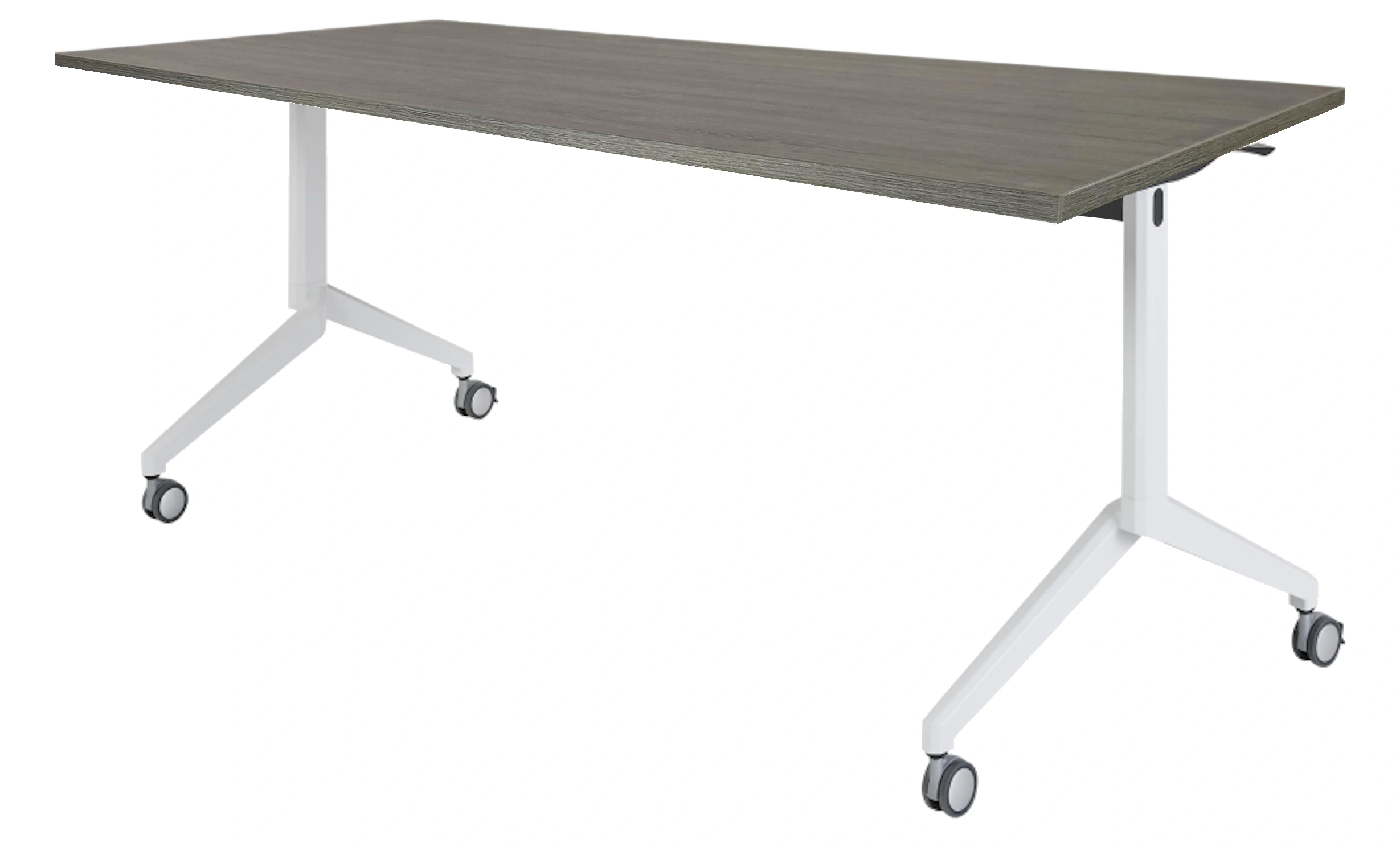 Inklapbare en verrijdbare Kantinetafel recht 180x80cm Wit Bruin eiken