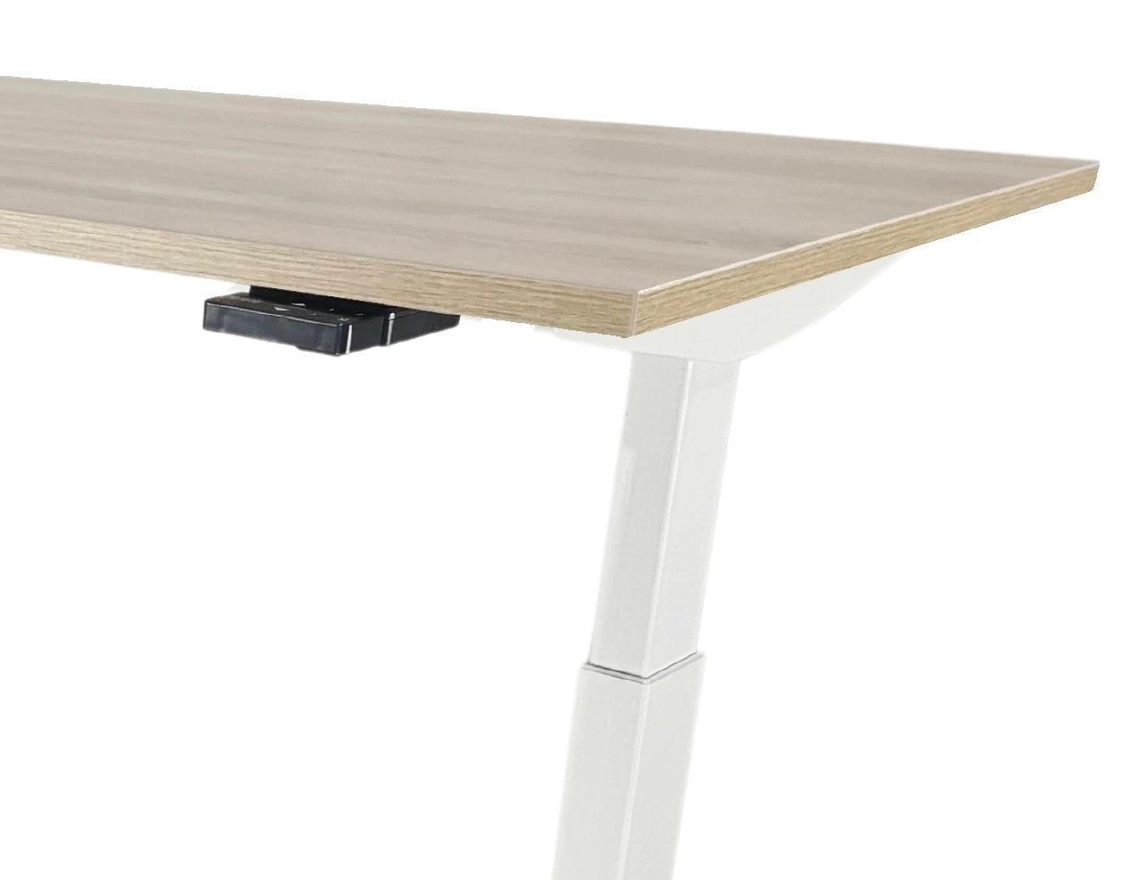 Elektrisch zit-sta Hoekbureau 200x200cm Wit Midden eiken
