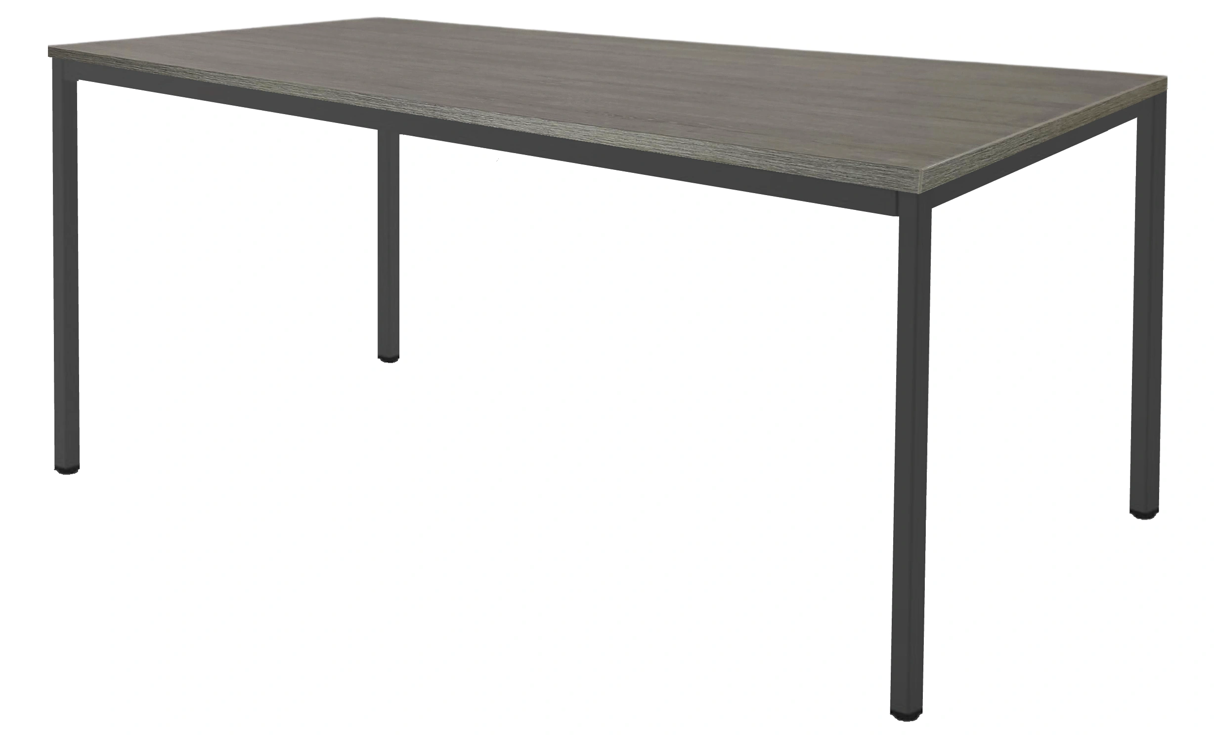 Budget 4-poots Vergadertafel recht 180x80cm Zwart Bruin eiken