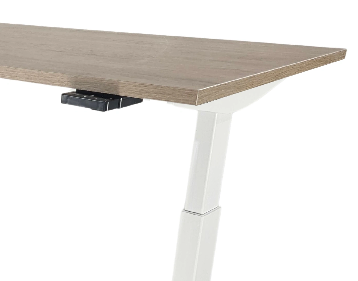 Elektrisch zit-sta Hoekbureau 200x200cm Wit Hickory Noten