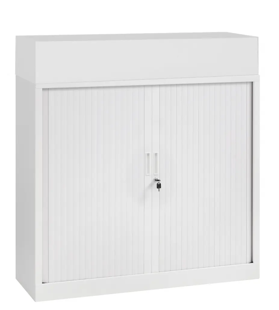 Roldeurkast Wit 135 x 120 x 43 cm Met plantenbak Wit