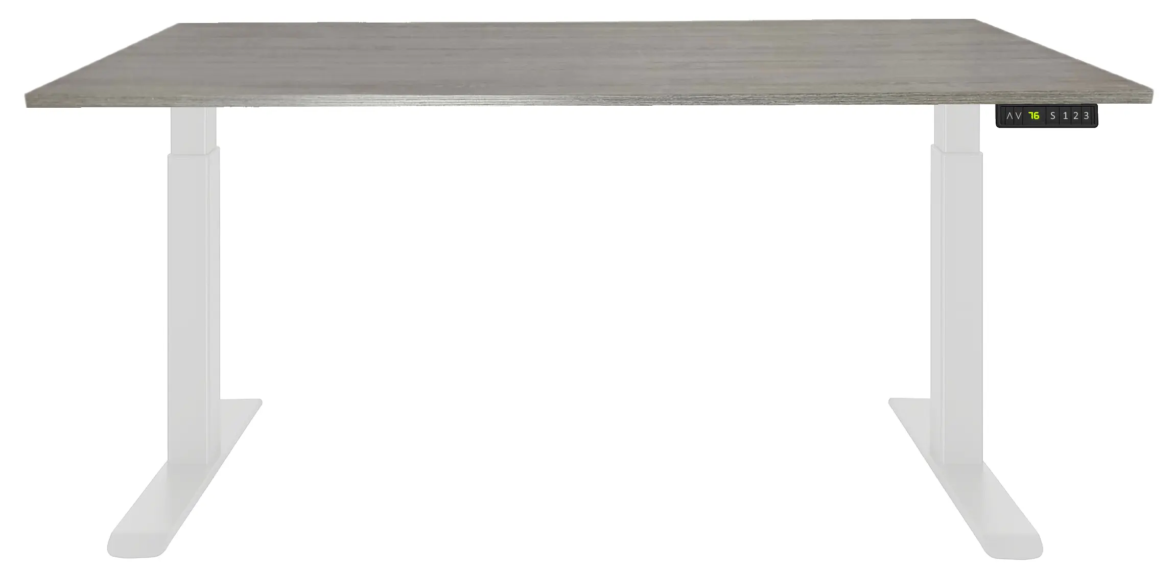 Zit-Sta Bureau Elektrisch 'Basic' 160x80cm Wit - Bruin eiken