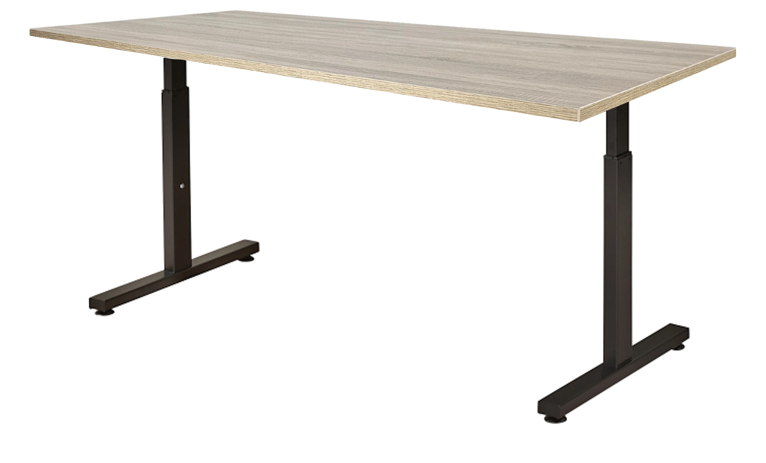 Vamo T-poot Vergadertafel recht 120x80cm Zwart Midden eiken