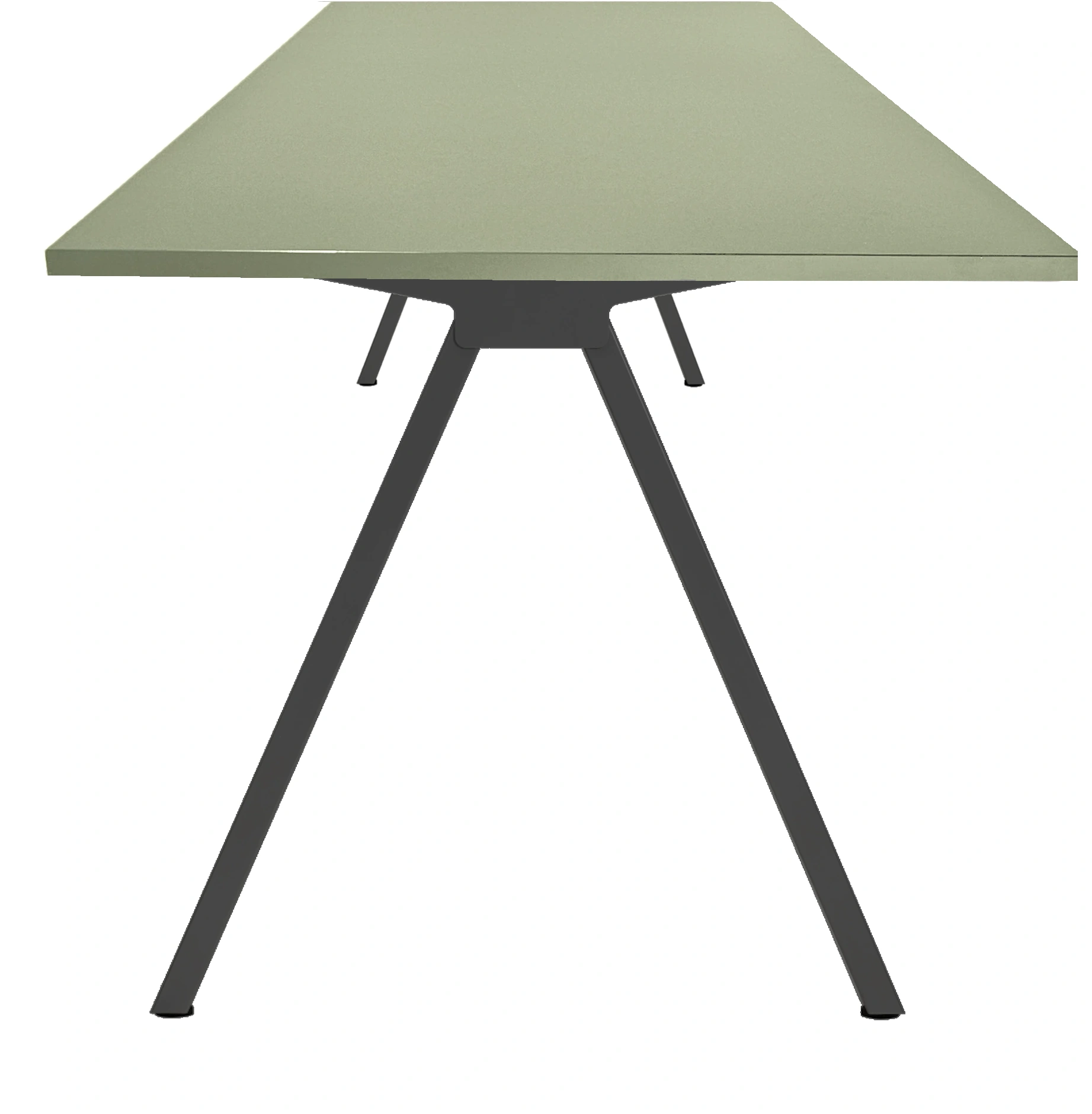 V-poot Vergadertafel recht 180x80cm Zwart Pine