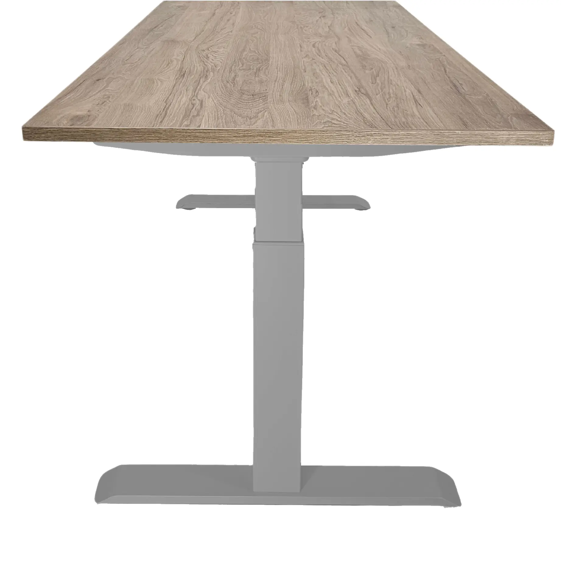 Zit-Sta Bureau Elektrisch 'Basic' 140x80cm Aluminium - Hickory Noten