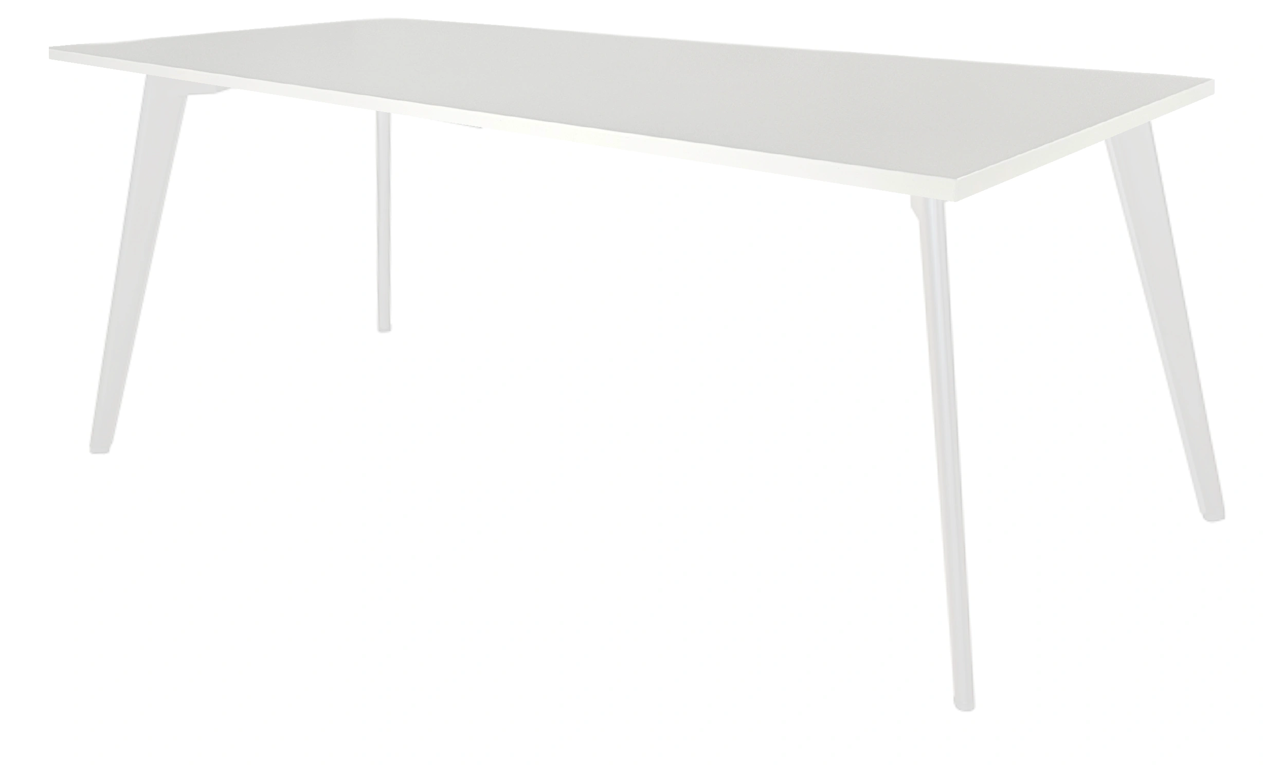 Real-poot Vergadertafel recht 200x80cm Wit Wit