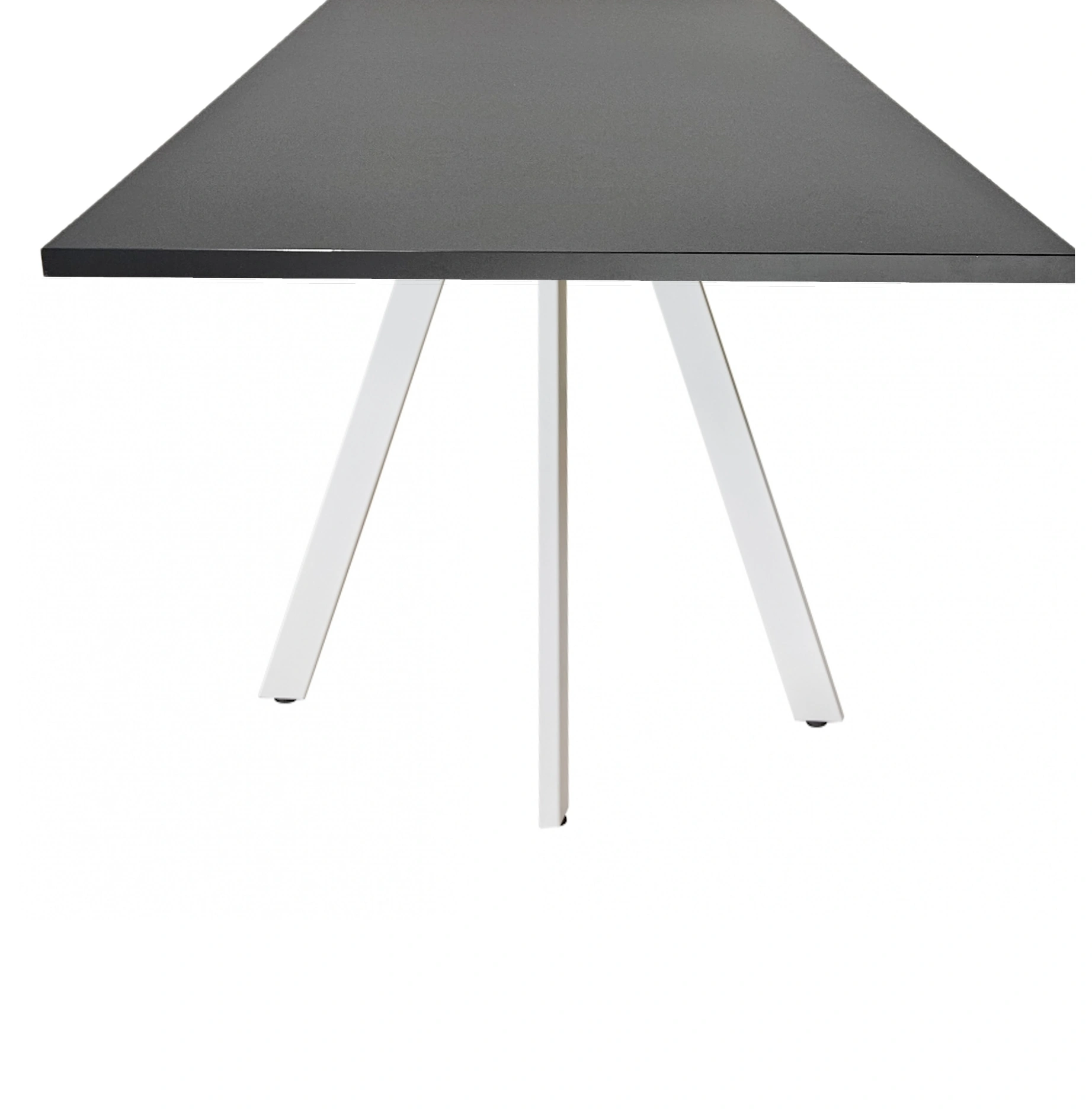 Spinpoot Vergadertafel recht 160x80cm Wit Zwart