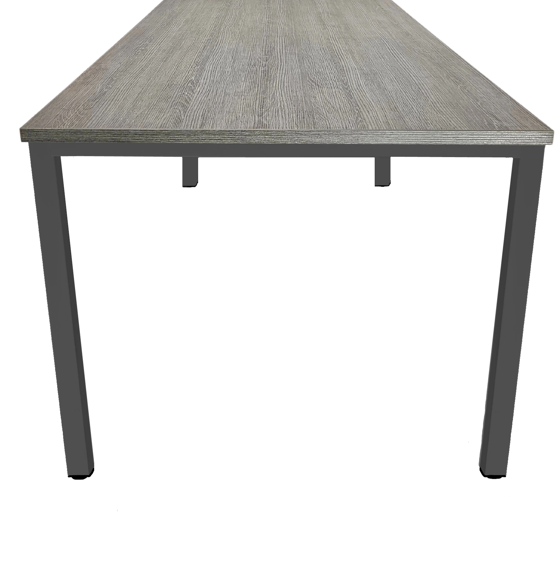 Budget 4-poots Vergadertafel recht 180x80cm Zwart Bruin eiken