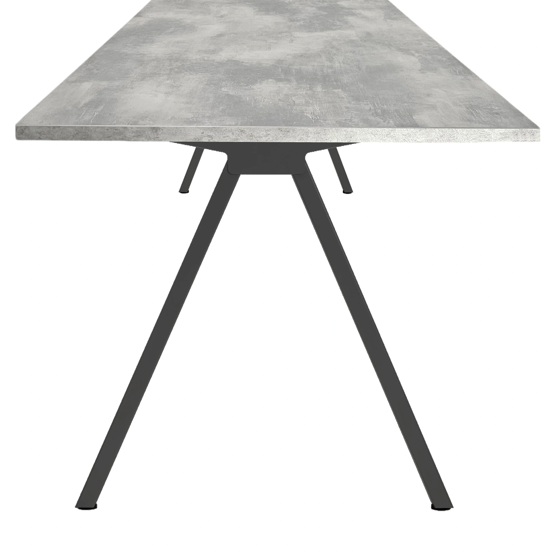 V-poot Vergadertafel recht 180x80cm Zwart Oxyd