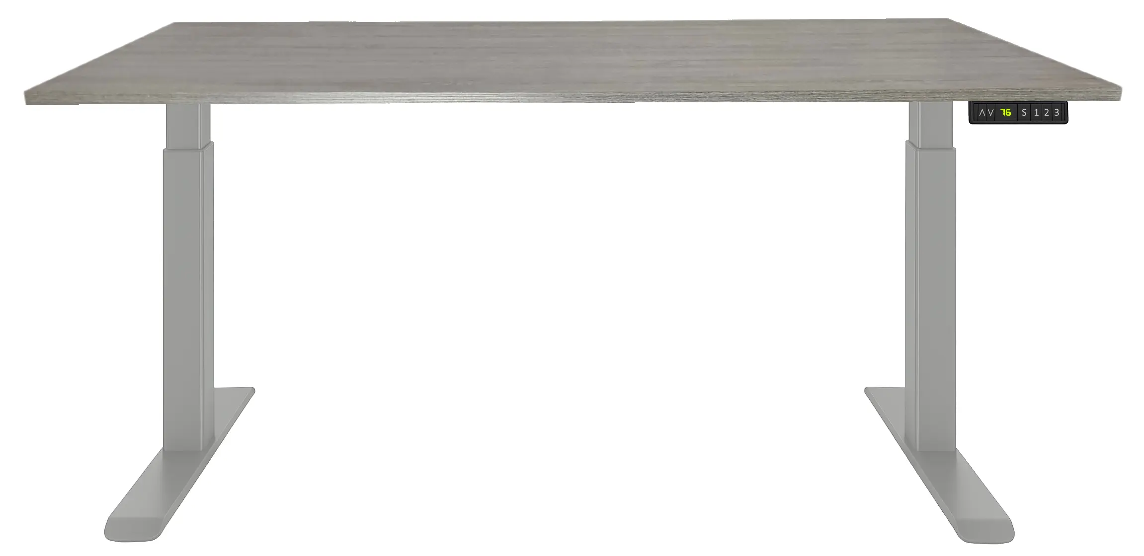 Zit-Sta Bureau Elektrisch 'Basic' 120x80cm Aluminium - Bruin eiken