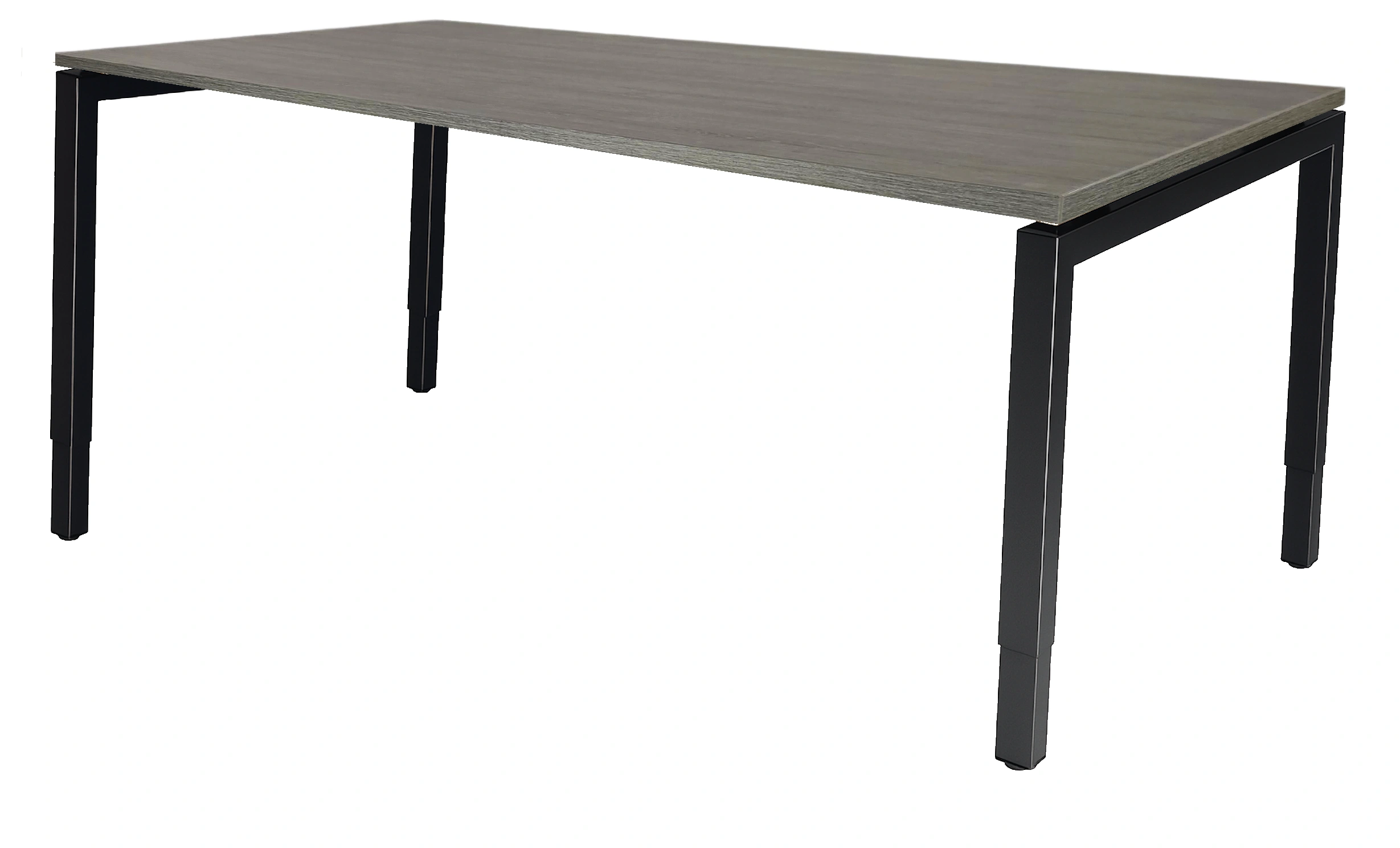 Vida 4-poots Vergadertafel recht 140x80cm Zwart Bruin eiken