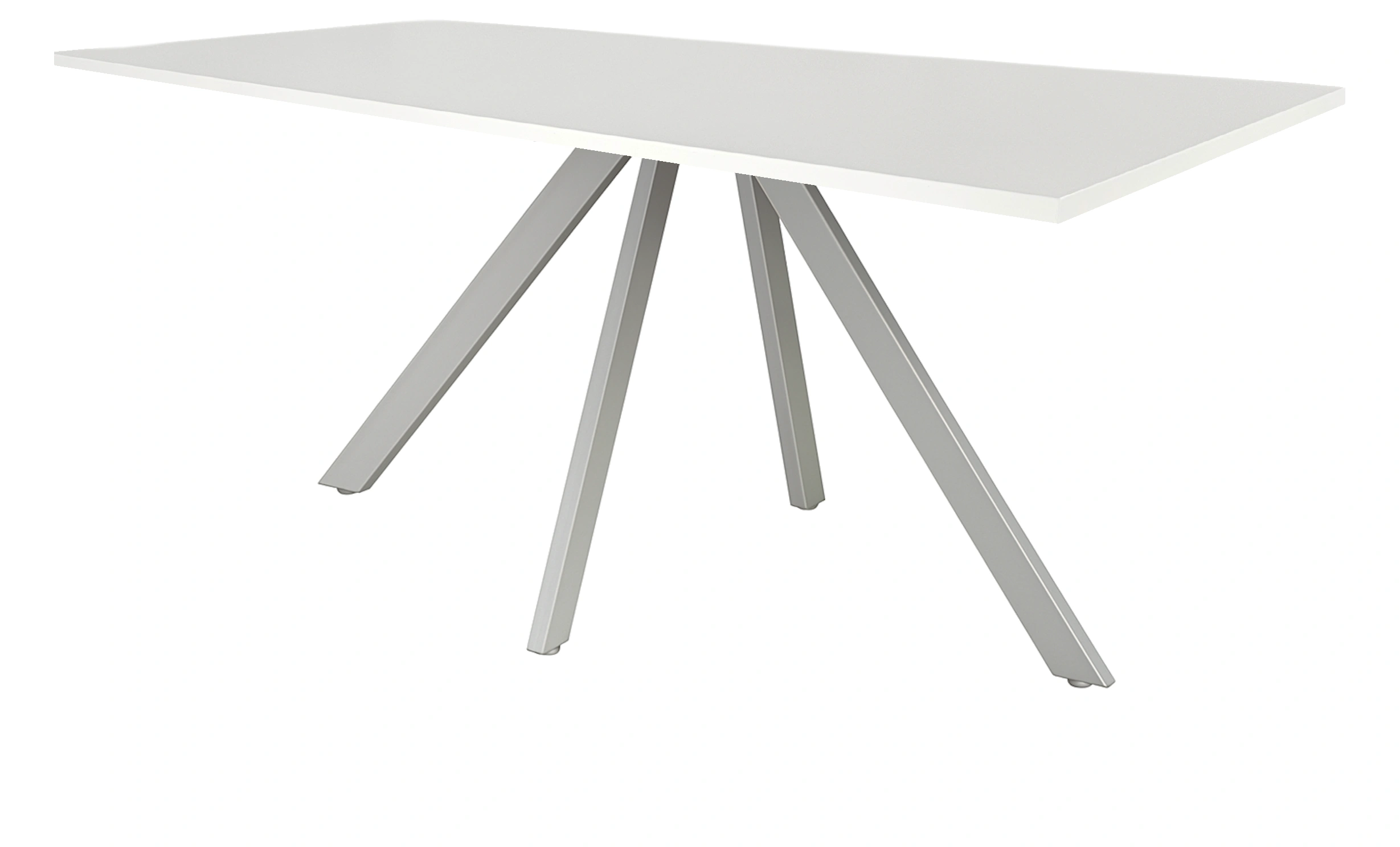 Spinpoot Vergadertafel recht 200x80cm Aluminium Wit