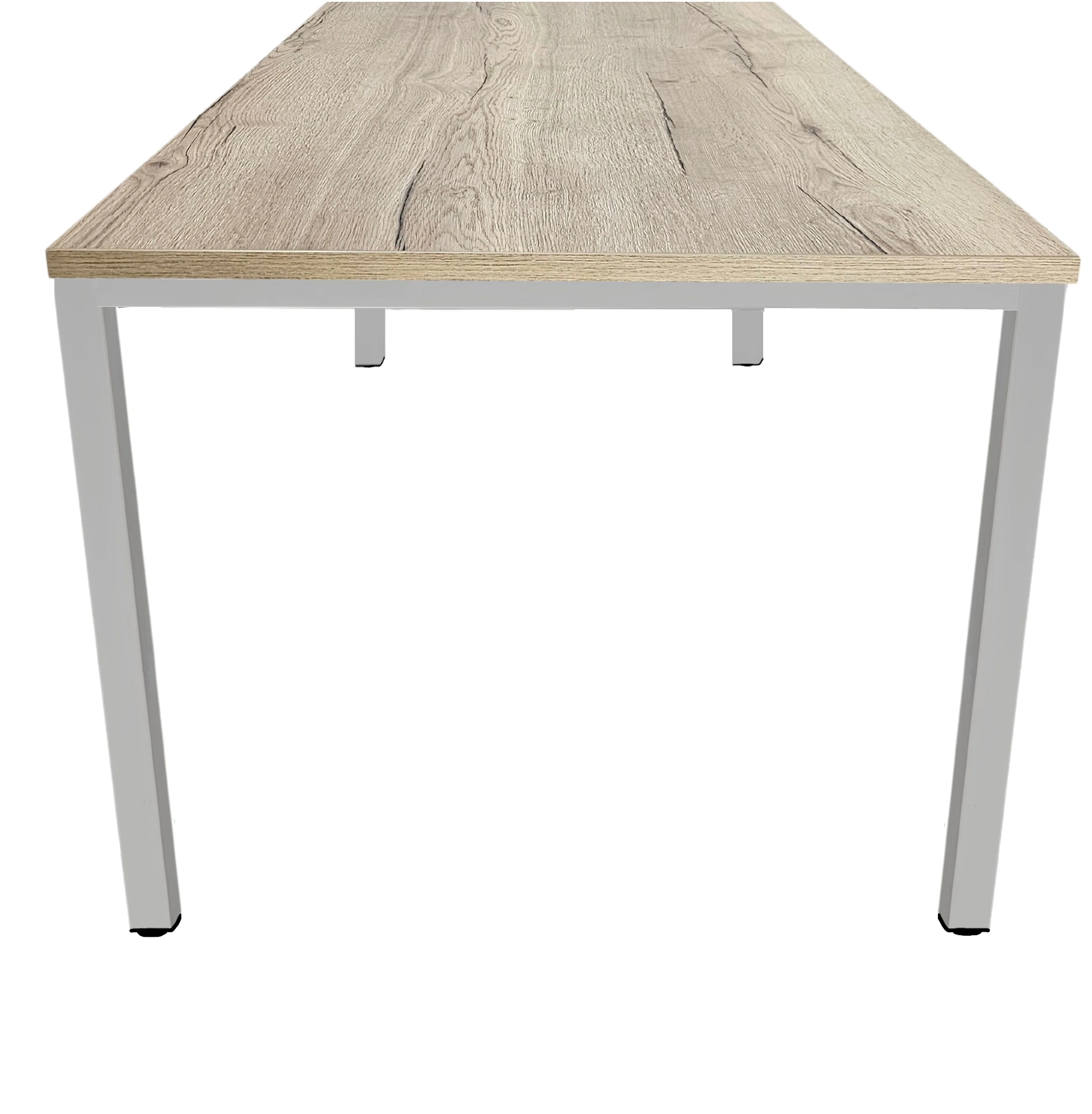Budget 4-poots Kantinetafel recht 160x80cm Aluminium Natuur eiken