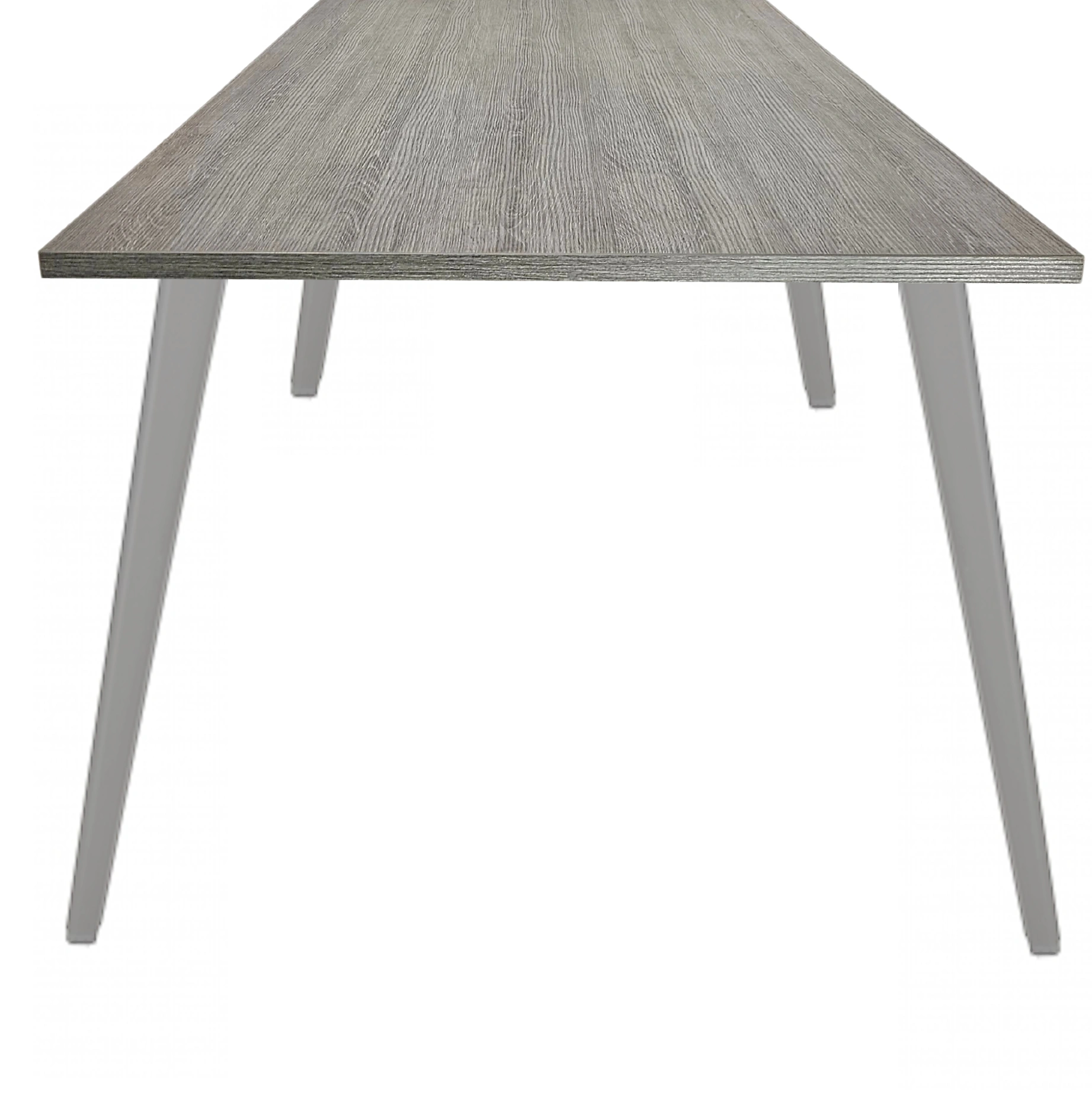 Real-poot Vergadertafel recht 200x80cm Aluminium Bruin eiken