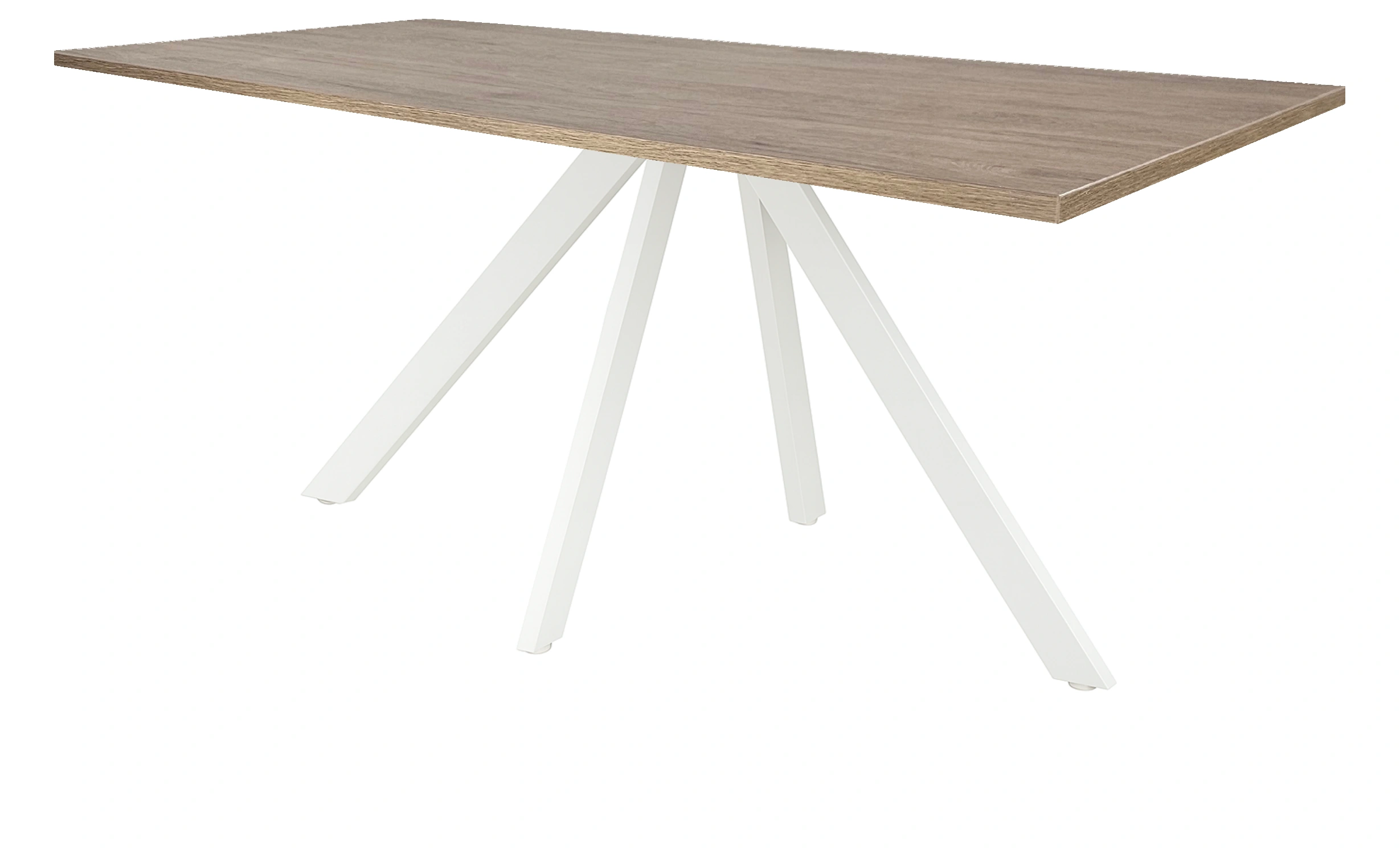 Spinpoot Vergadertafel recht 180x80cm Wit Hickory Noten