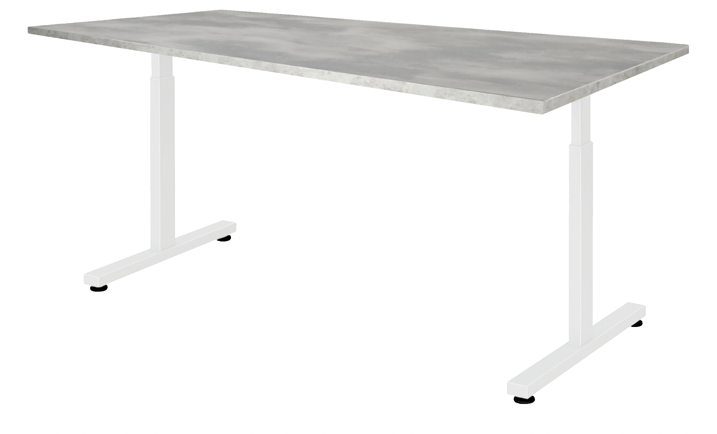 Verstelbaar Bureau Vamo T-poot 200x80cm Wit Oxyd