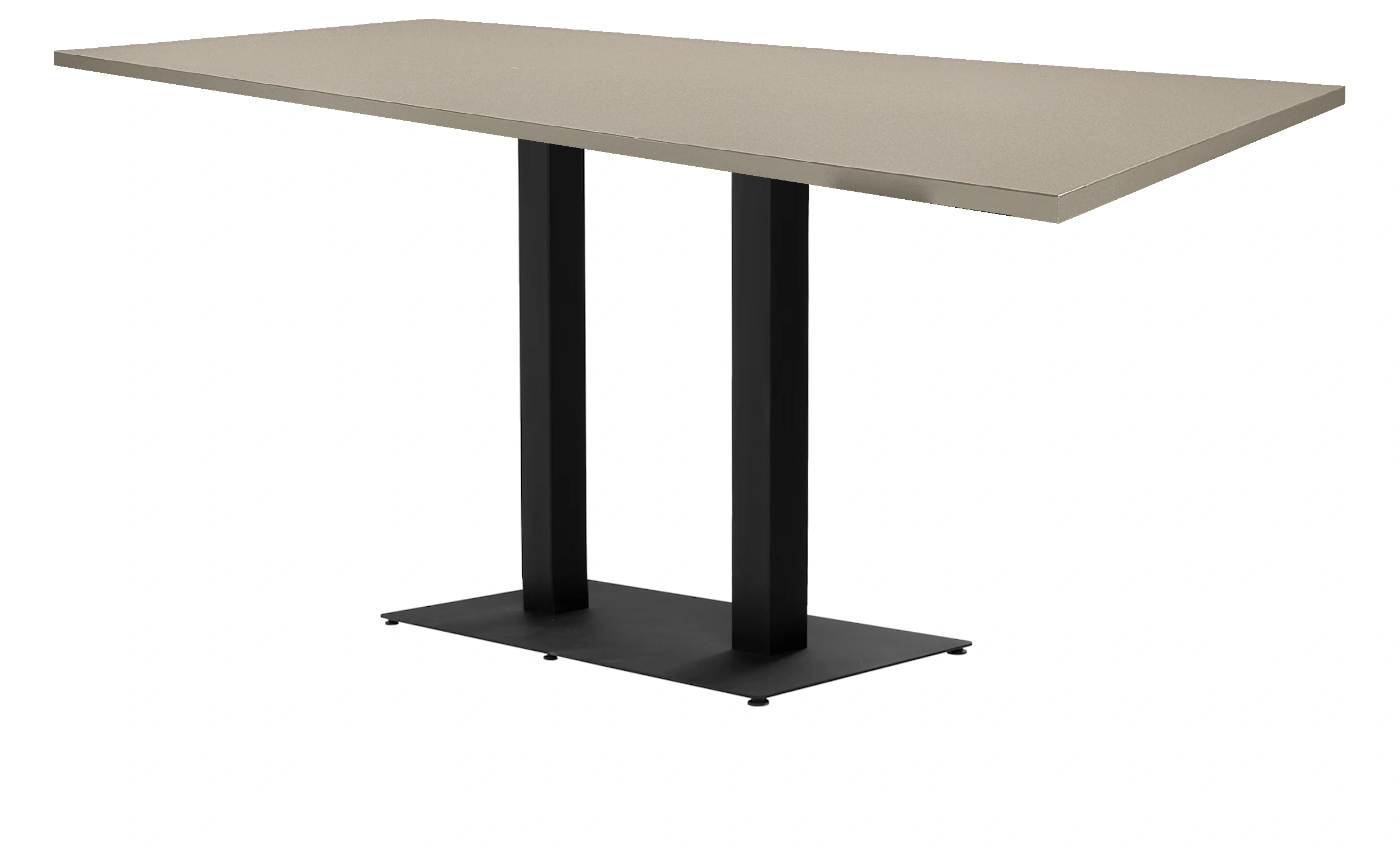 Lage Horecatafel met dubbele kolompoot 160x80cm Zwart Cuando