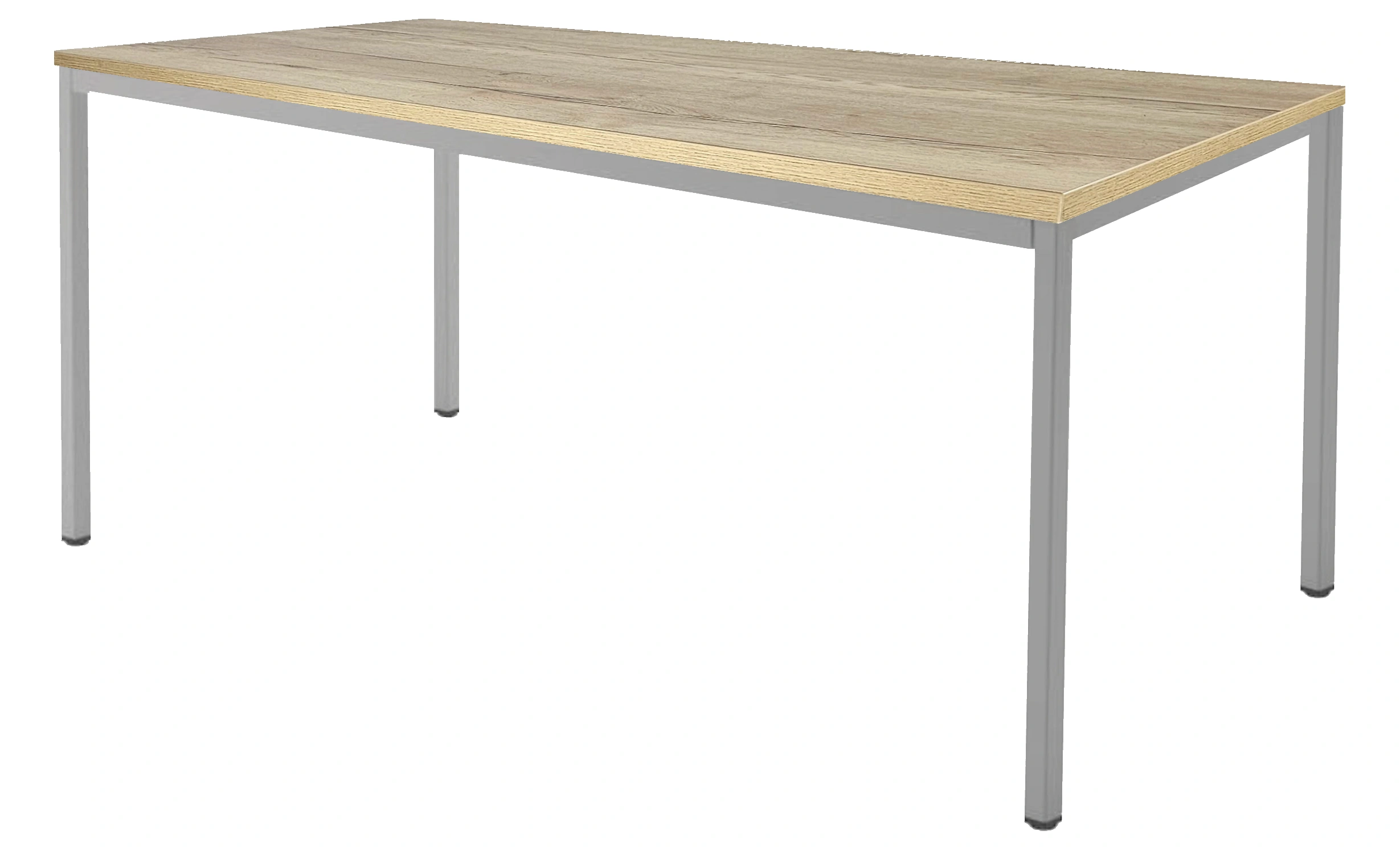 Budget 4-poots Kantinetafel recht 160x80cm Aluminium Natuur eiken