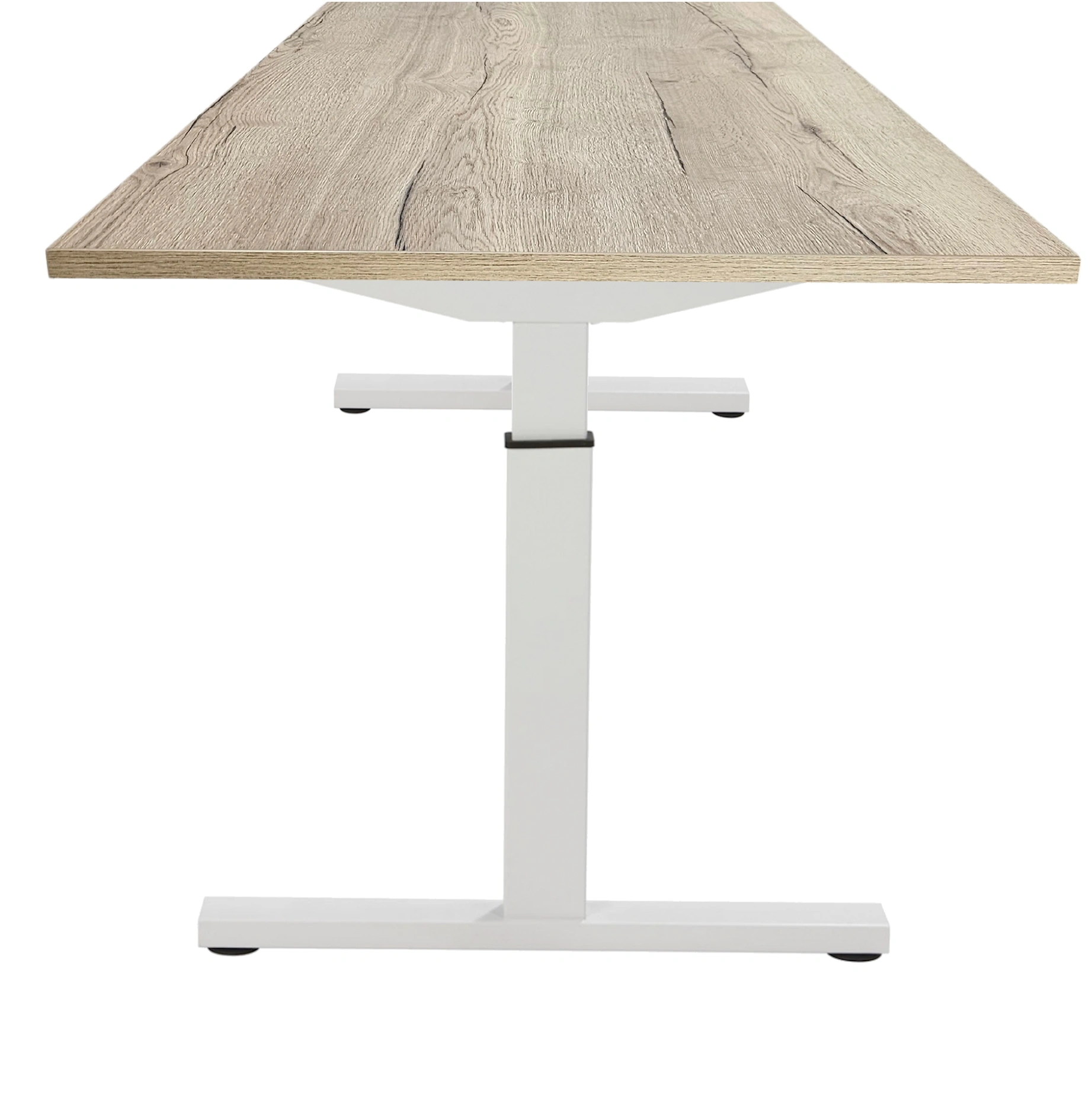Vamo T-poot Vergadertafel recht 180x80cm Wit Natuur eiken