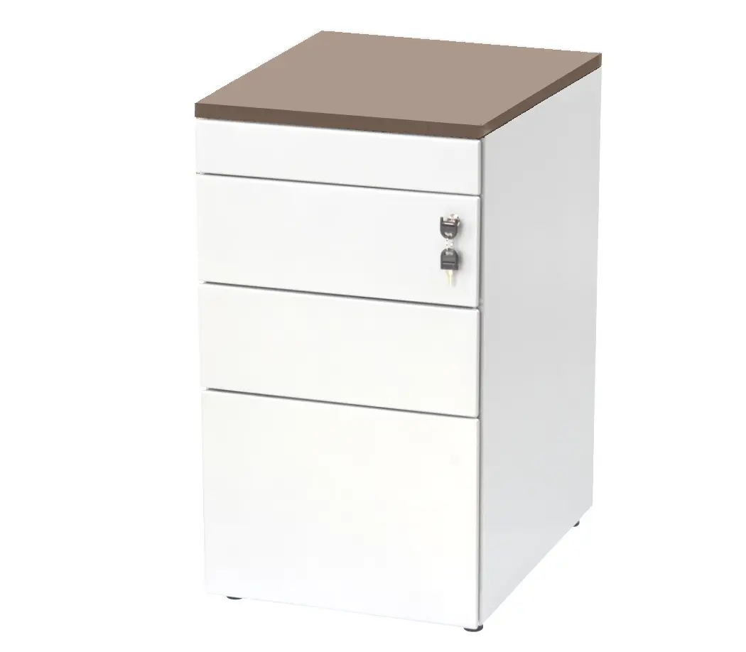 Ladeblok staand Wit Hangmappenlade, 2 laden + pennenlade Cuando Topblad (60x42,5cm)