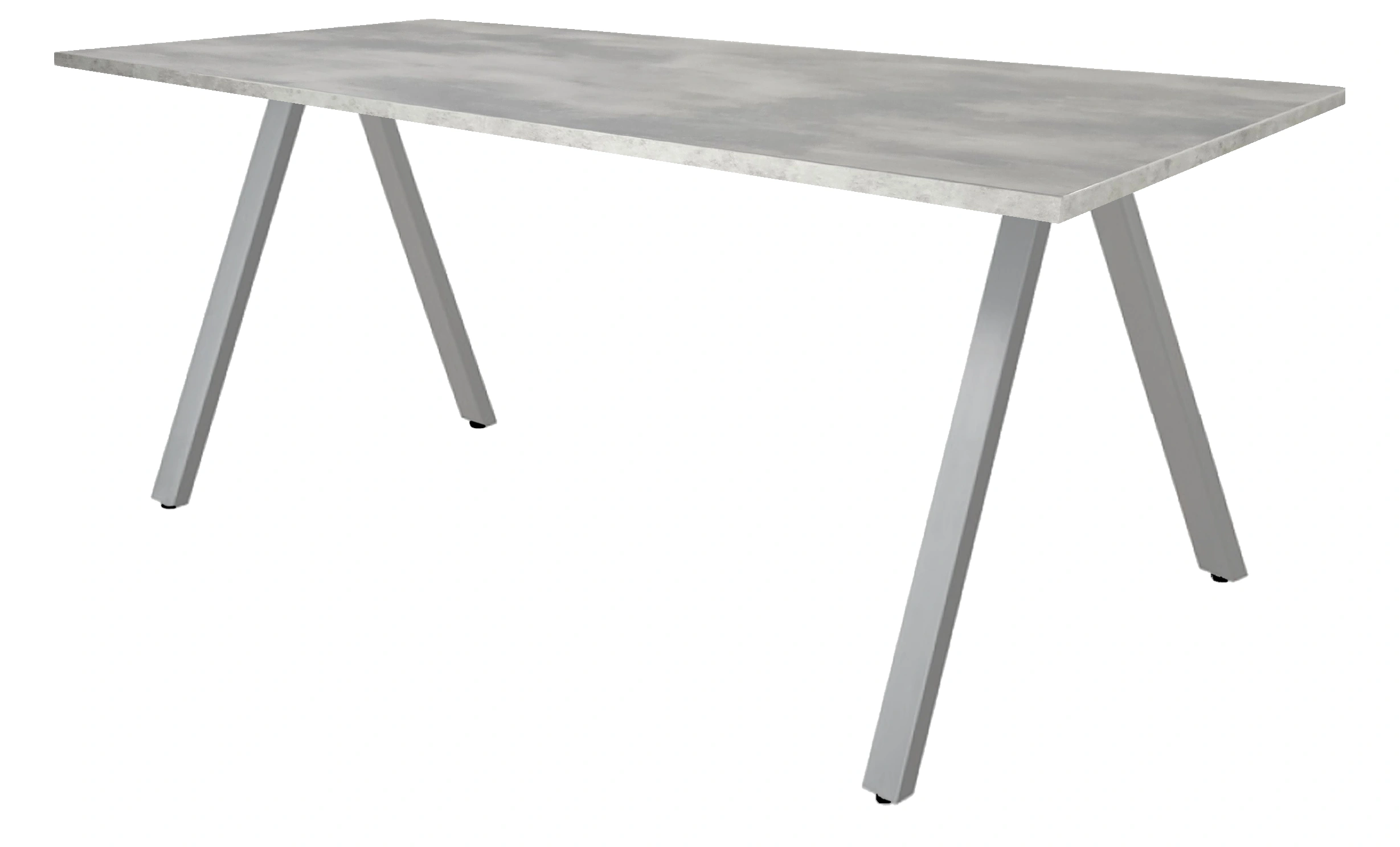 V-poot Vergadertafel recht 160x80cm Aluminium Oxyd