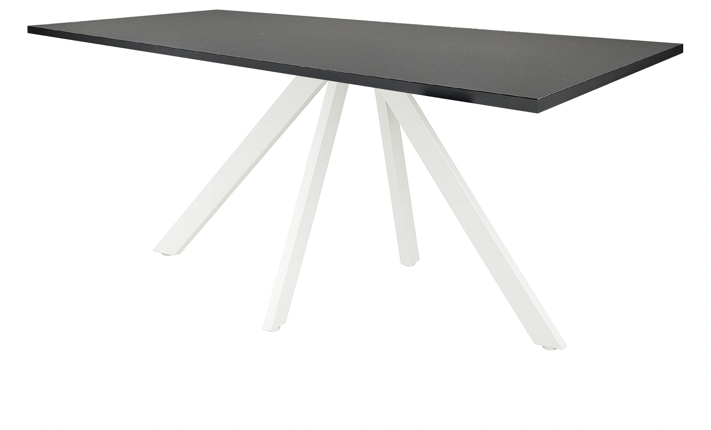 Spinpoot Vergadertafel recht 160x80cm Wit Zwart