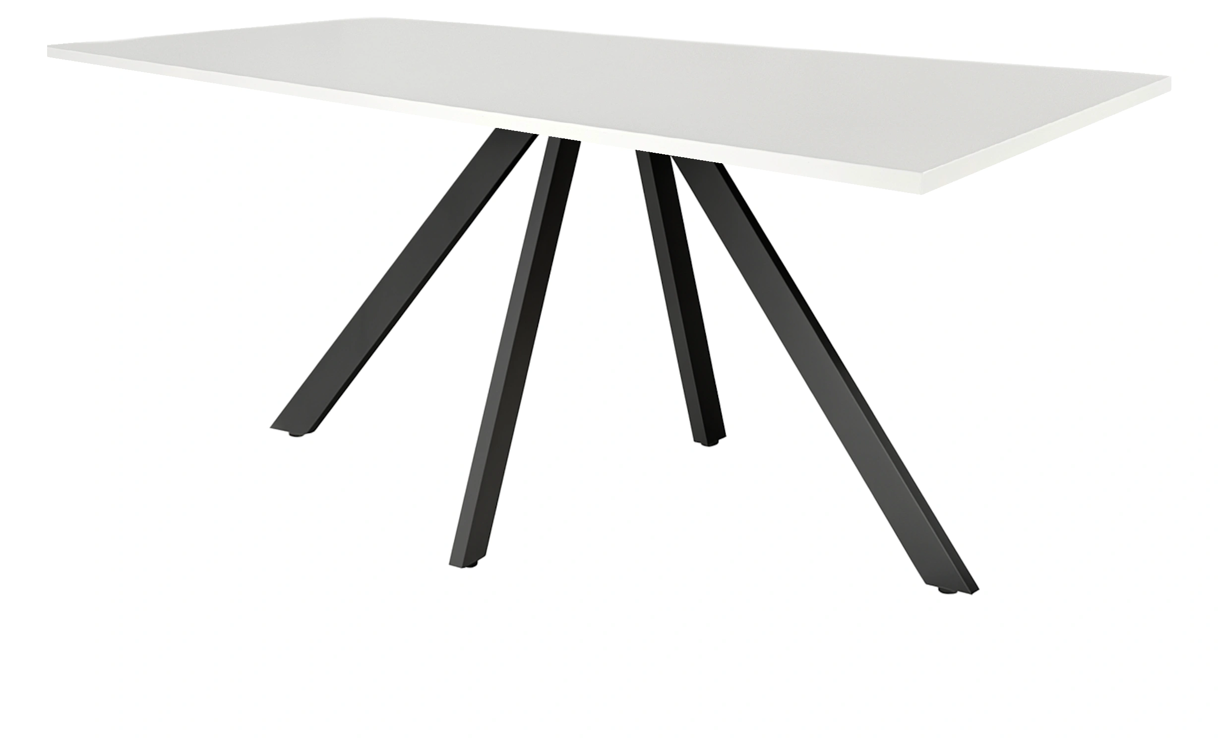 Spinpoot Vergadertafel recht 180x80cm Zwart Wit