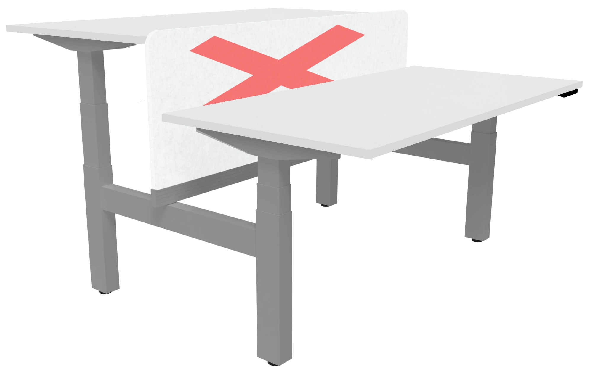 Zit-sta duo-bureau elektrisch 'Professional' met scheidingswand