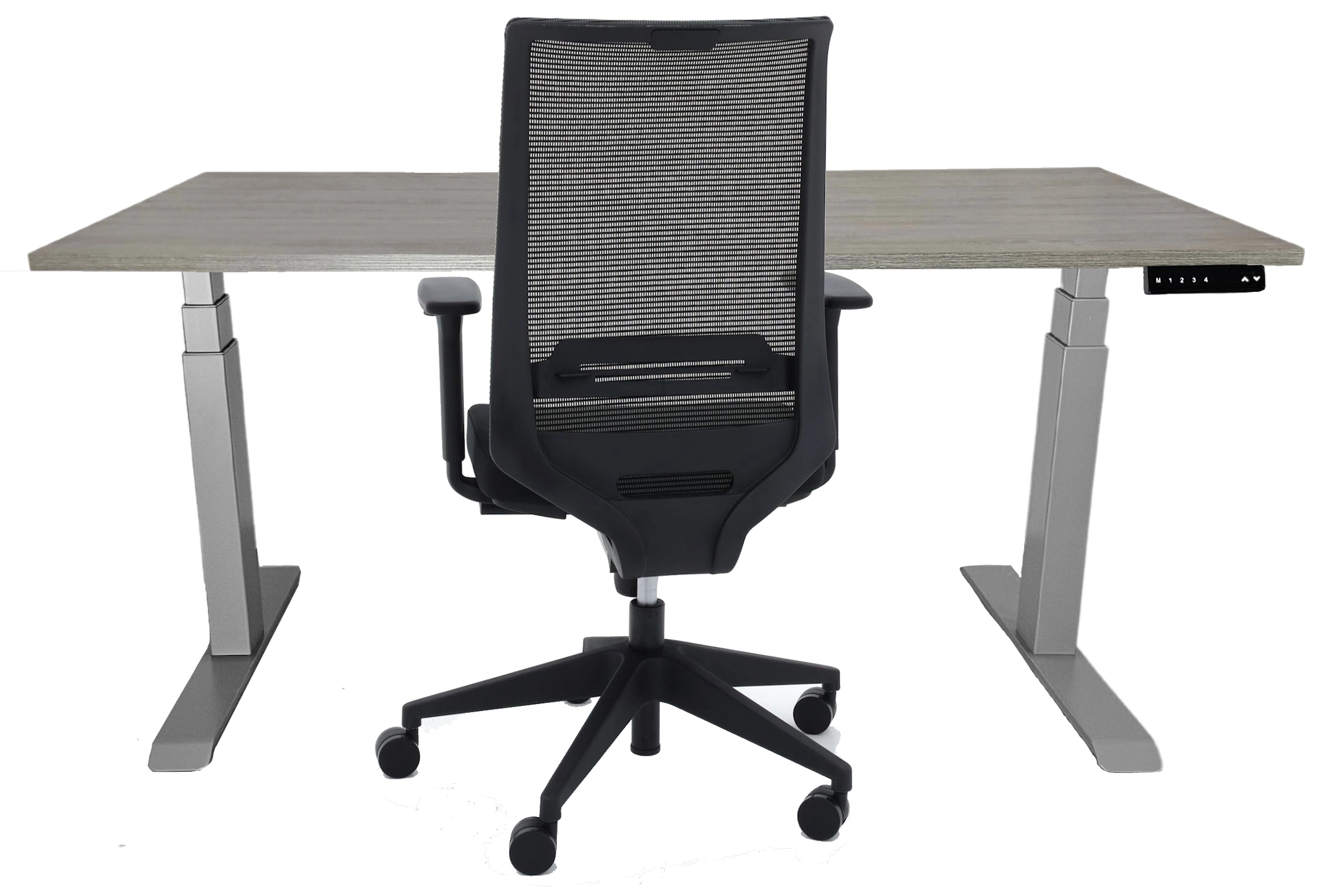 Arbo-werkplek - Zit-sta bureau + bureaustoel Arbo-werkplek - Zit-sta bureau + bureaustoel