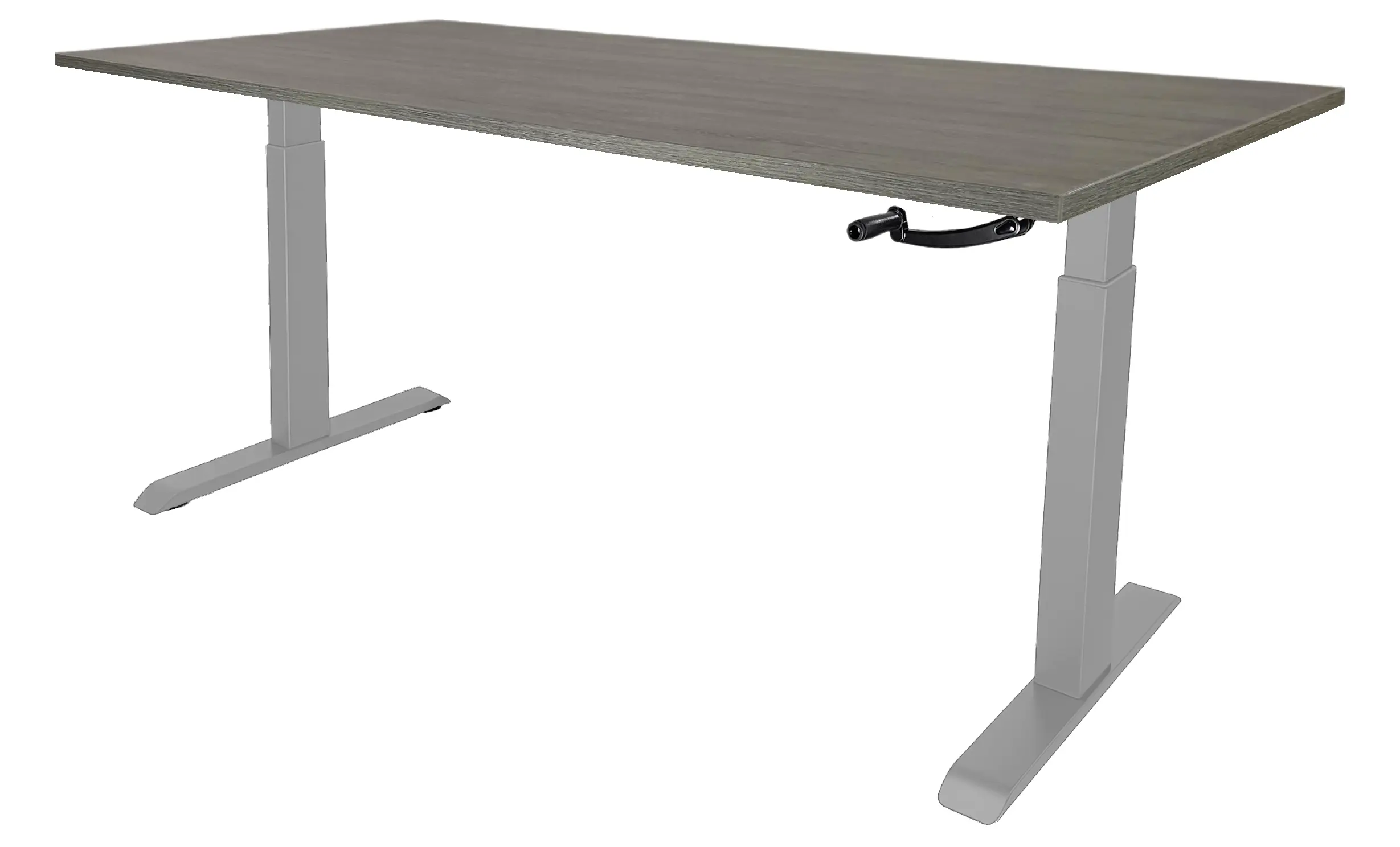 Zit-Sta Bureau Slinger Verstelbaar 180x80cm Aluminium - Bruin eiken