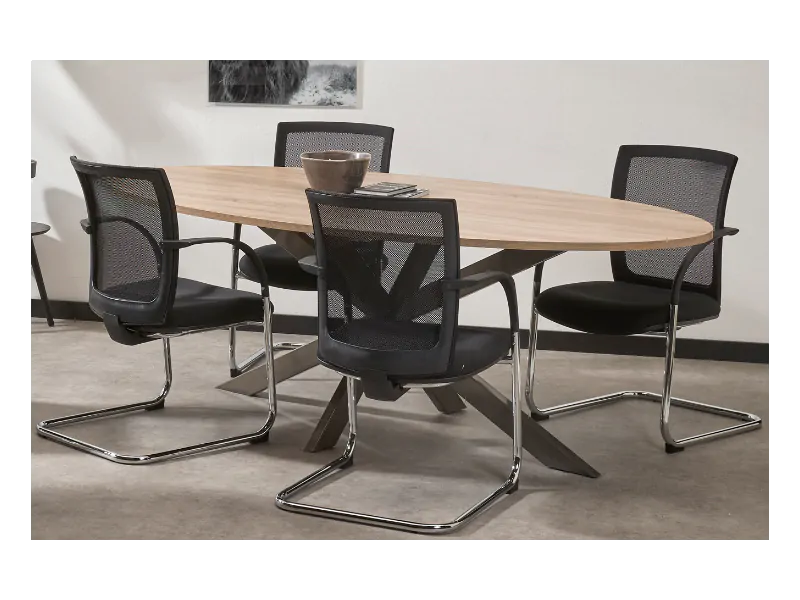 Ovale vergadertafel 220x110cm