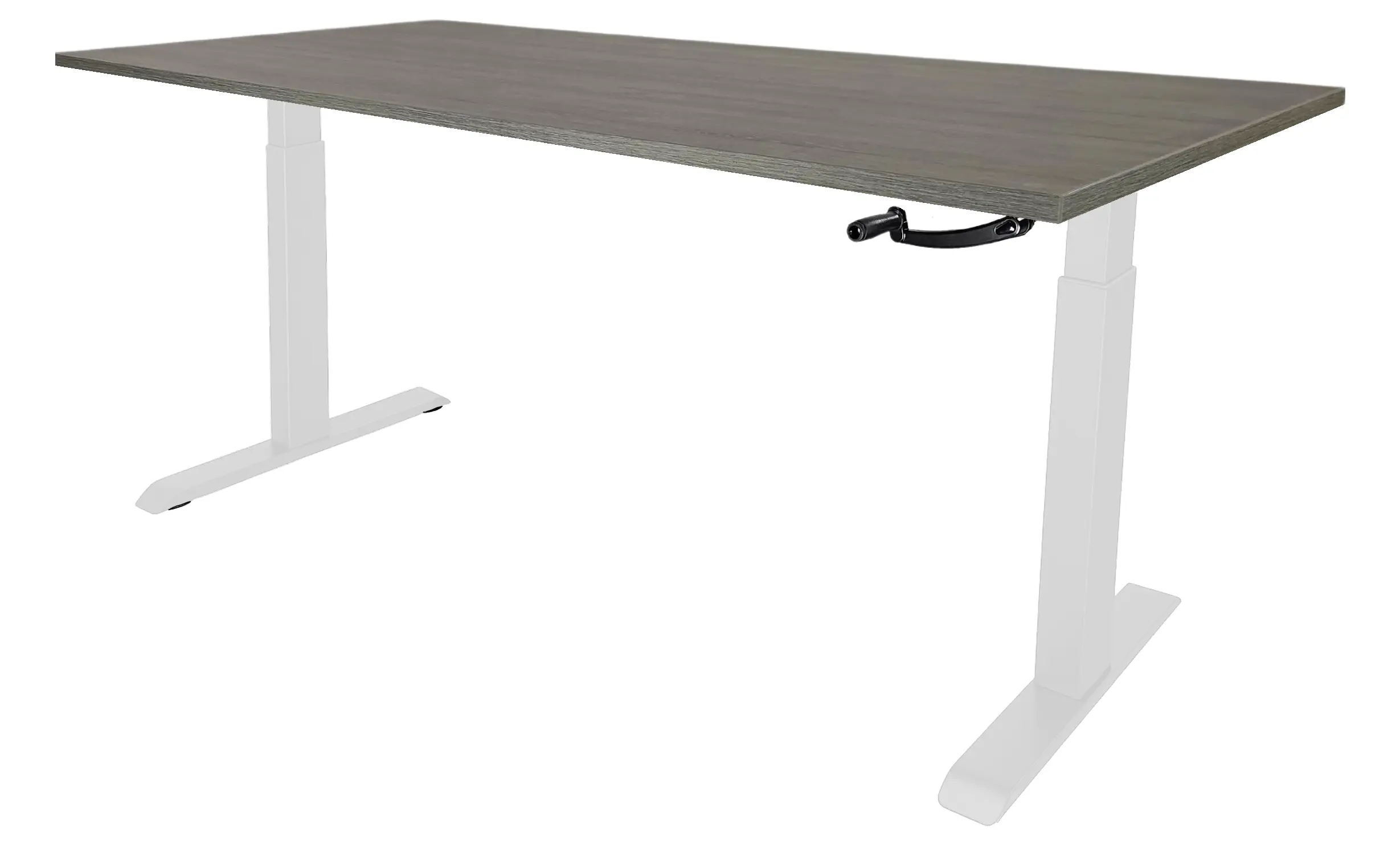 Zit-Sta Bureau Slinger Verstelbaar 180x80cm Wit - Bruin eiken
